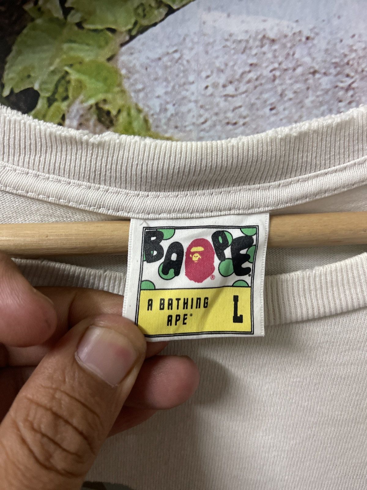 Bape × Vintage 🇯🇵VINTAGE BAPE APE SHALL NEVER KILL APE SPELLOUT VERY RARE Size US L / EU 52-54 / 3 - 7 Thumbnail