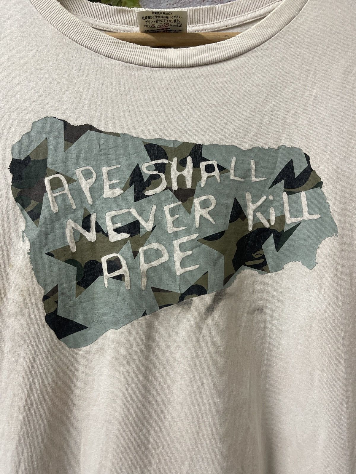 Bape × Vintage 🇯🇵VINTAGE BAPE APE SHALL NEVER KILL APE SPELLOUT VERY RARE Size US L / EU 52-54 / 3 - 2 Thumbnail