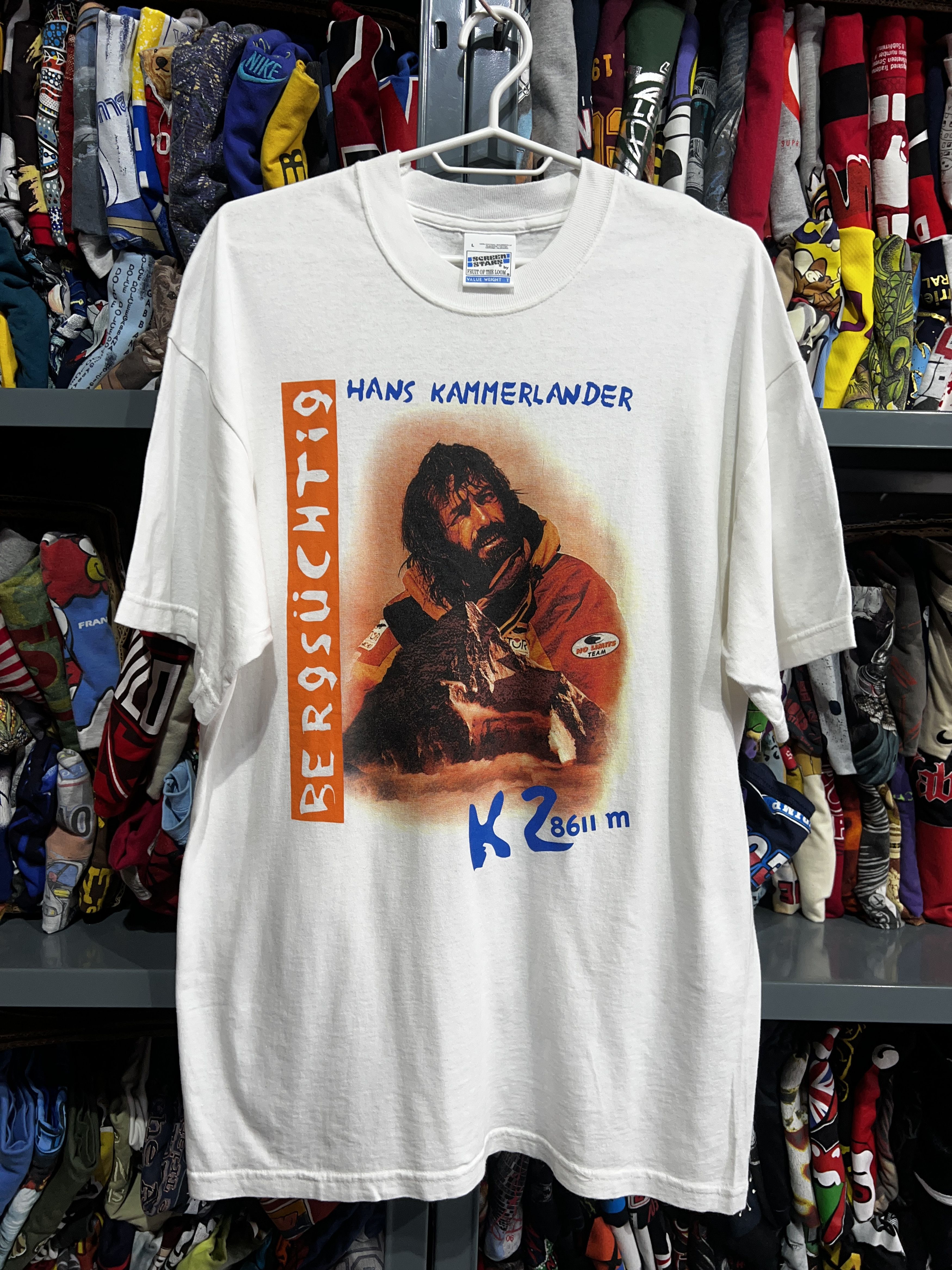 90s Vintage Hans Kammerlander iItalian mountaineer T shirt