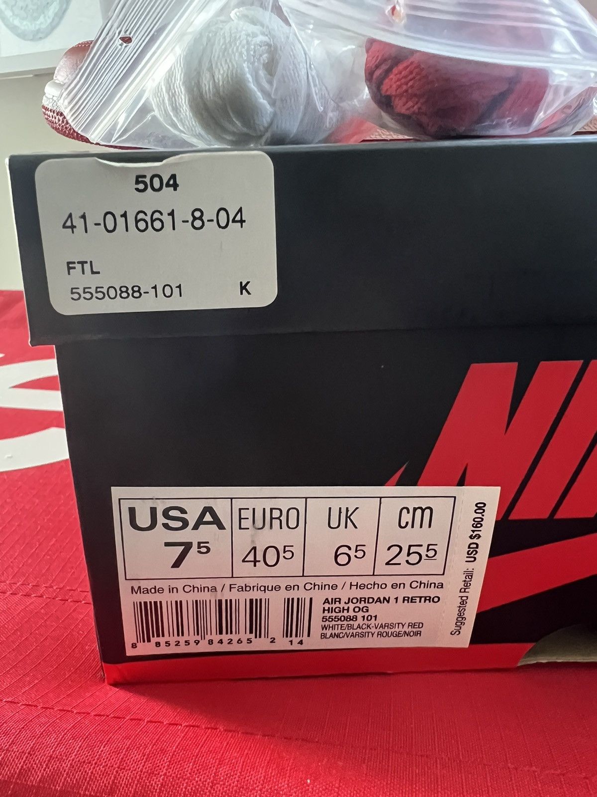 Jordan Brand × Nike Air Jordan 1 “Chicago” 2015 Size US 7.5 / EU 40-41 - 11 Thumbnail