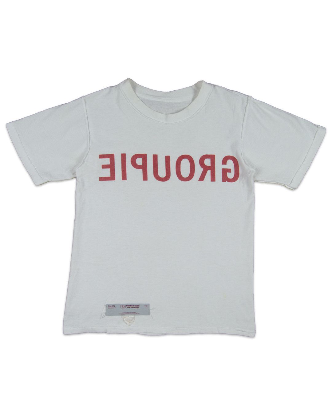 image of Undercover Ss99 Groupie Reversible Tee in White/Red, Men's (Size Small)