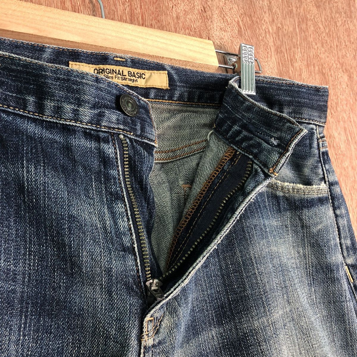 Japanese Brand DLL Original Basic uniqlo vintage Blue Denim Pants #c293 Size US 33 - 5 Thumbnail