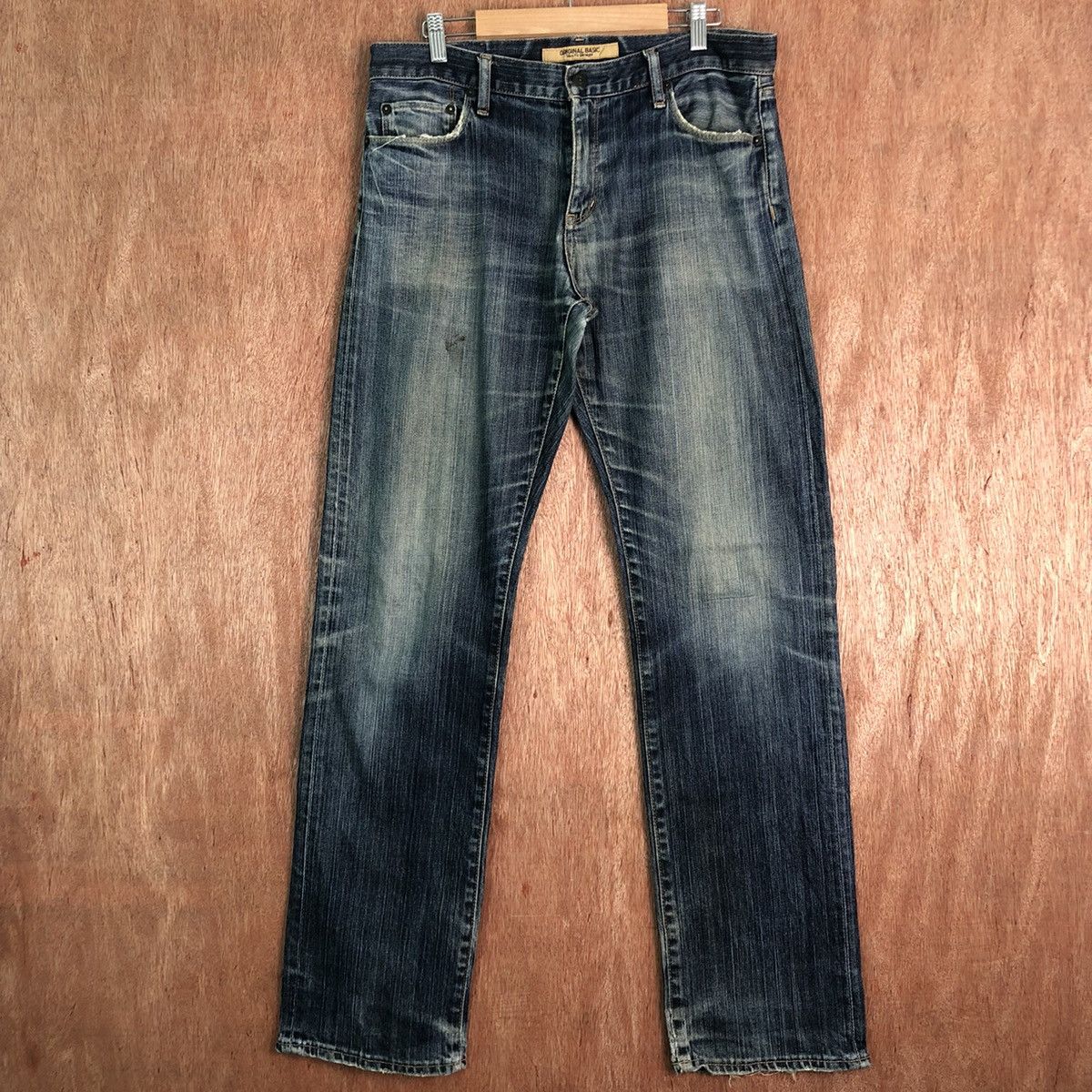 Japanese Brand DLL Original Basic uniqlo vintage Blue Denim Pants #c293 Size US 33 - 1 Thumbnail