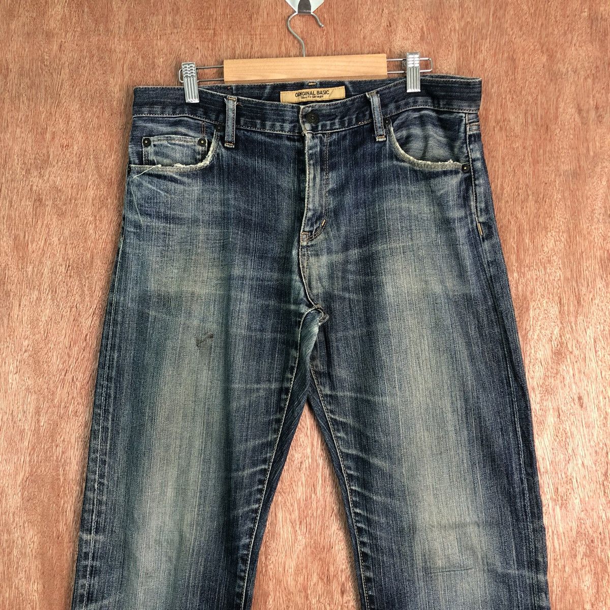 Japanese Brand DLL Original Basic uniqlo vintage Blue Denim Pants #c293 Size US 33 - 2 Thumbnail