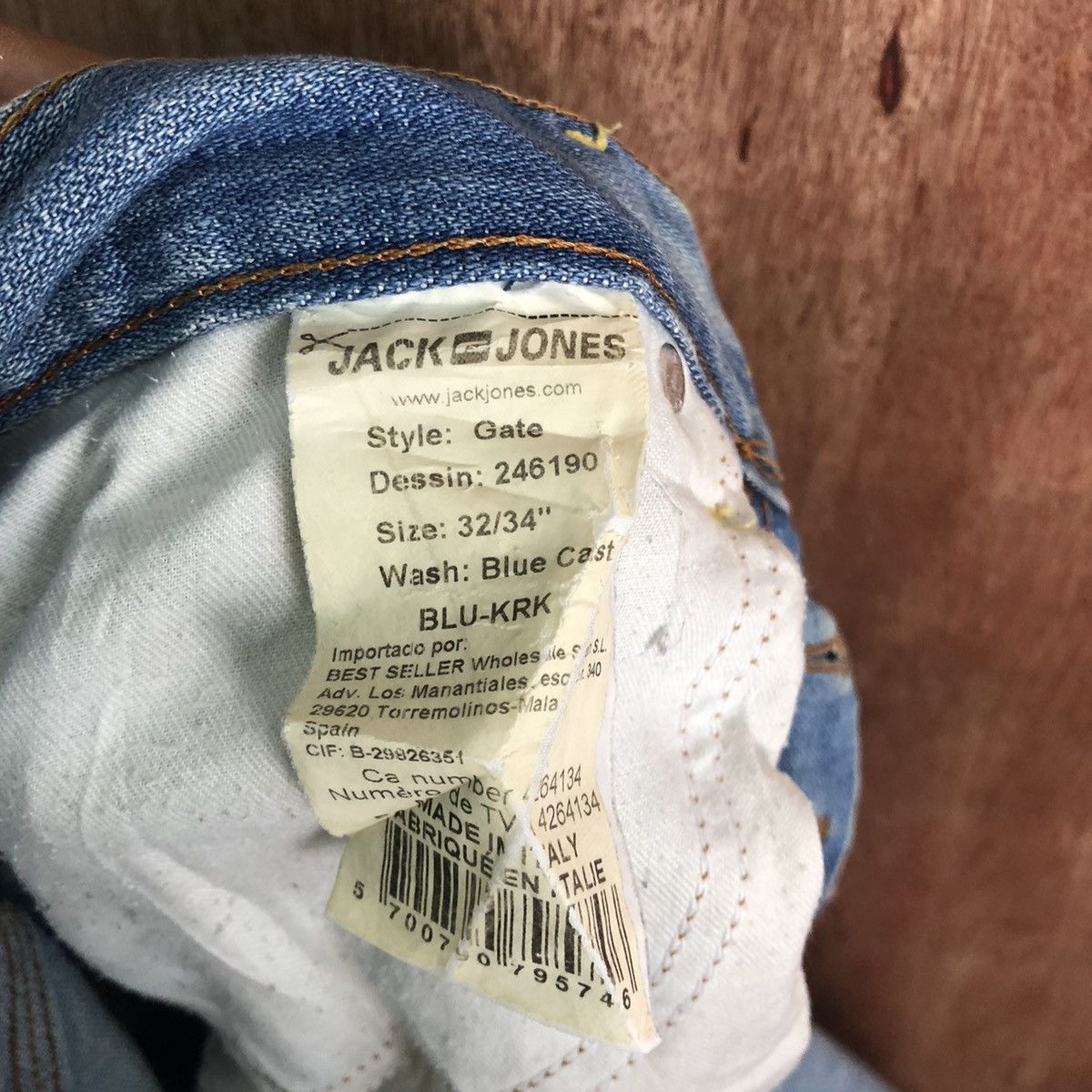 Jack & Jones DLL Jack & Jones Vintage Denim Light BLue Jeans Pants #c295 Size US 31 - 11 Thumbnail