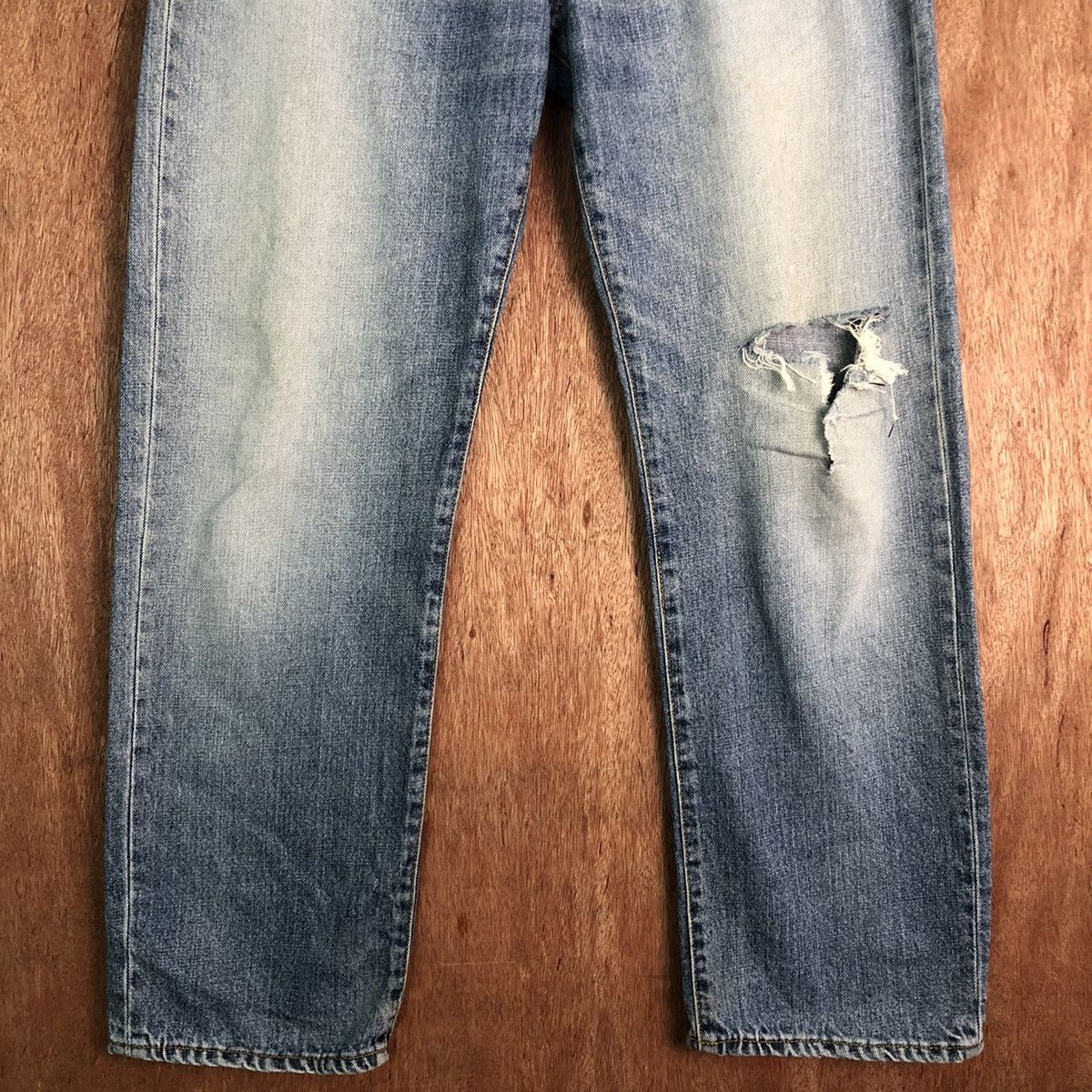Uniqlo DLL Uniqlo Blue distressed Denim Jeans Pants #c292 Size US 33 - 3 Thumbnail