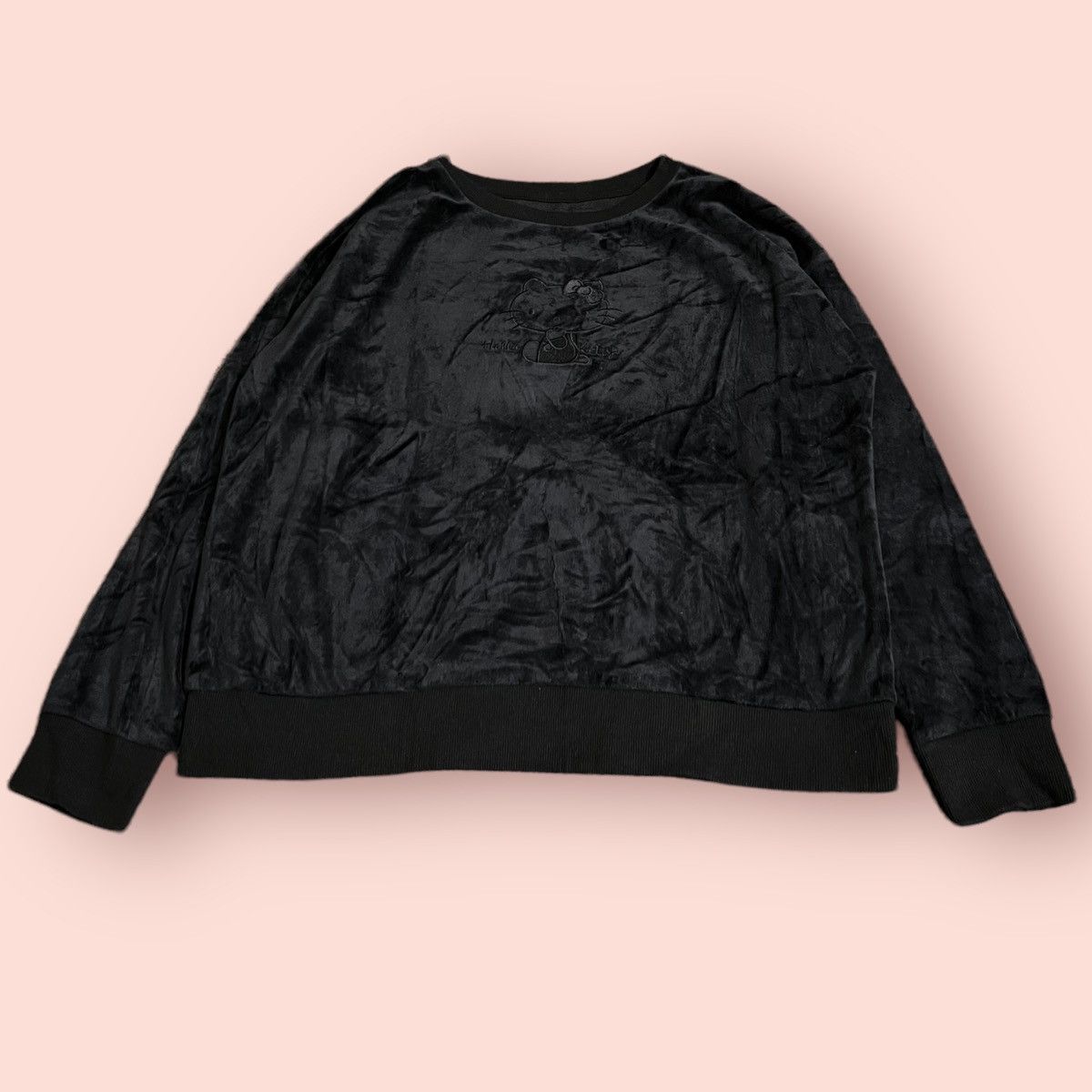 Cartoon Network × GU × Japanese Brand RARE BLACK VELVET HELLO KITTY X GU PULLOVER SWEATSHIRT Size L / US 10 / IT 46 - 7 Thumbnail