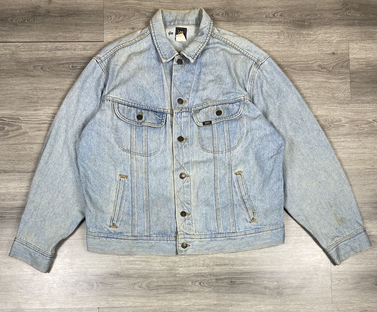 Lee STEAL 🔥 VINTAGE 80s LEE PATD DENIM JEANS RACING JACKET Size US L / EU 52-54 / 3 - 2 Thumbnail