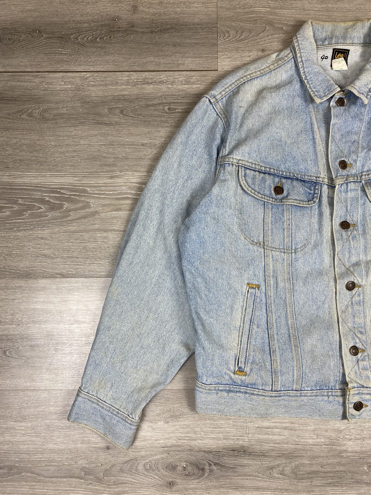Lee STEAL 🔥 VINTAGE 80s LEE PATD DENIM JEANS RACING JACKET Size US L / EU 52-54 / 3 - 4 Thumbnail