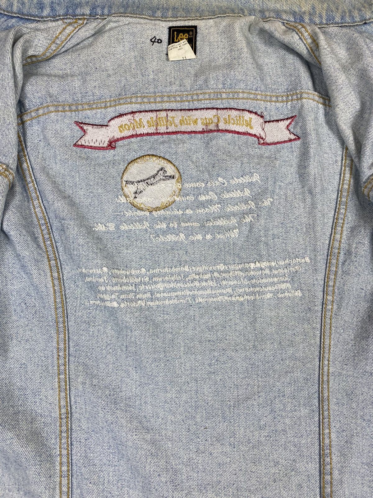 Lee STEAL 🔥 VINTAGE 80s LEE PATD DENIM JEANS RACING JACKET Size US L / EU 52-54 / 3 - 12 Thumbnail