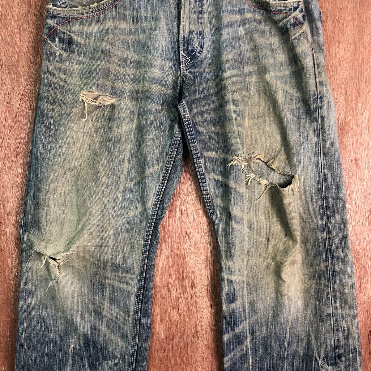 Edwin DLL Edwin Vintage Blue distressed Denim Jeans Pants #c239 Size US 34 / EU 50 - 4 Thumbnail