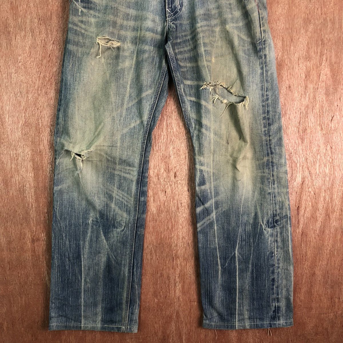 Edwin DLL Edwin Vintage Blue distressed Denim Jeans Pants #c239 Size US 34 / EU 50 - 3 Thumbnail