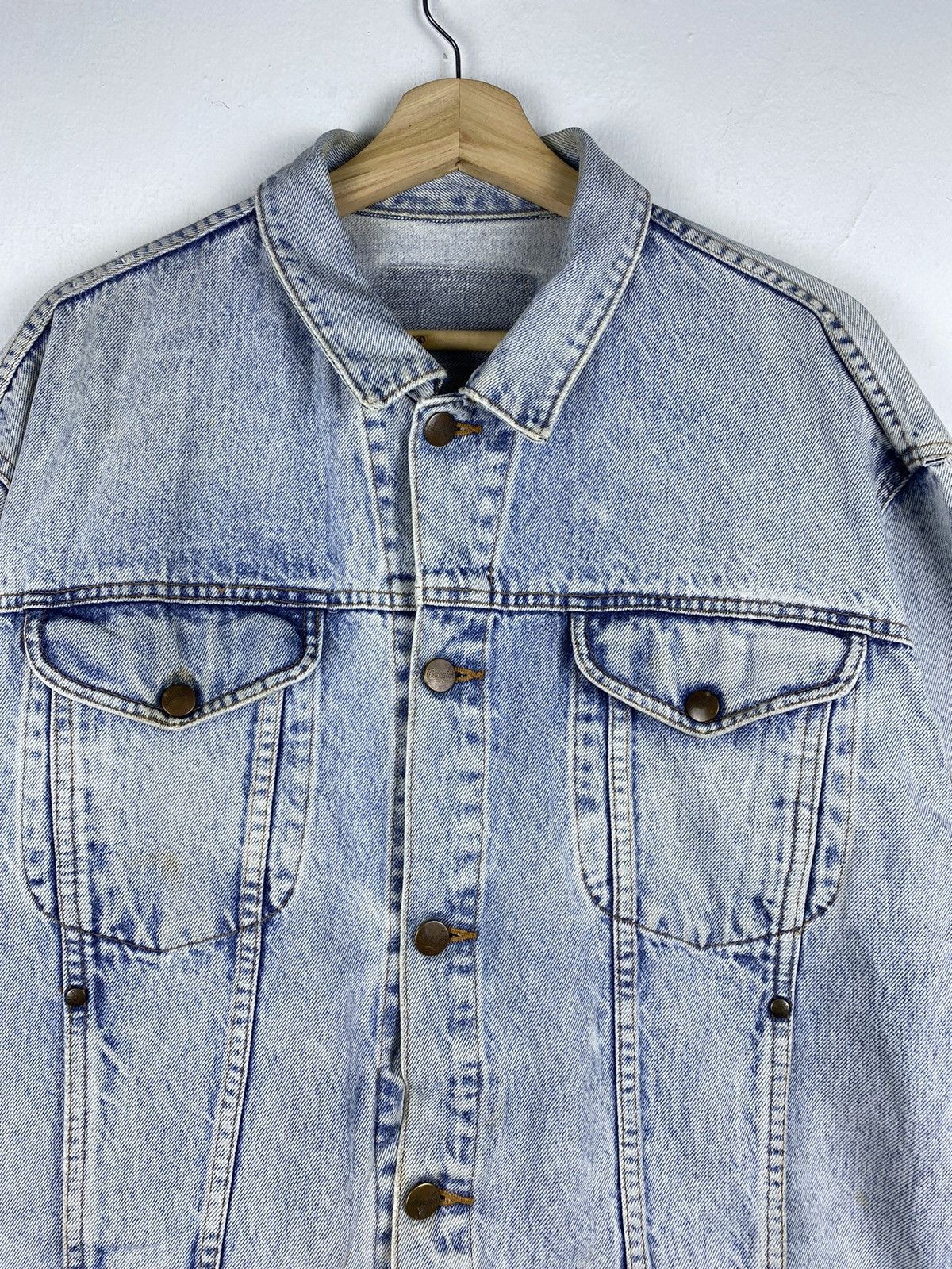 Wrangler GONE 🔥 Vintage 90s Wrangler Acid Wash Truckers Denim Jacket Size US L / EU 52-54 / 3 - 2 Thumbnail