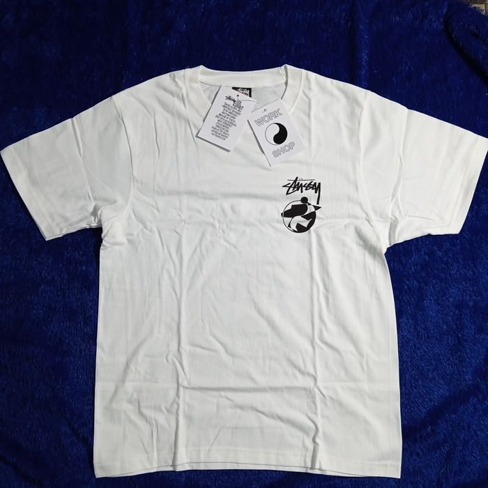 2000s Stussy Surfman Photo Print Tee Grey