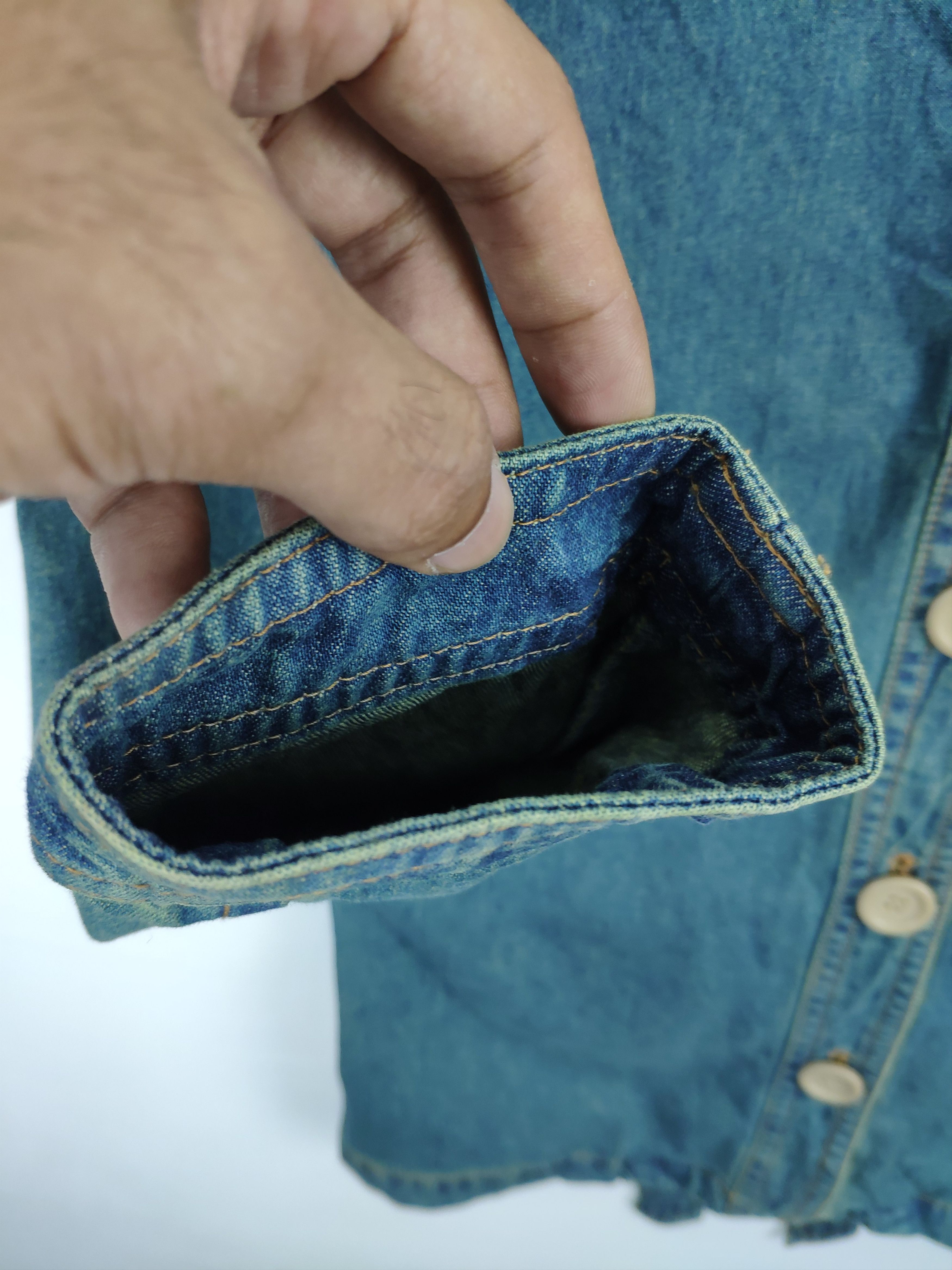 Le Grande Bleu (L.G.B.) × Vintage Vintage Denim Jacket Long Style by Smile Land Size M / US 6-8 / IT 42-44 - 9 Thumbnail