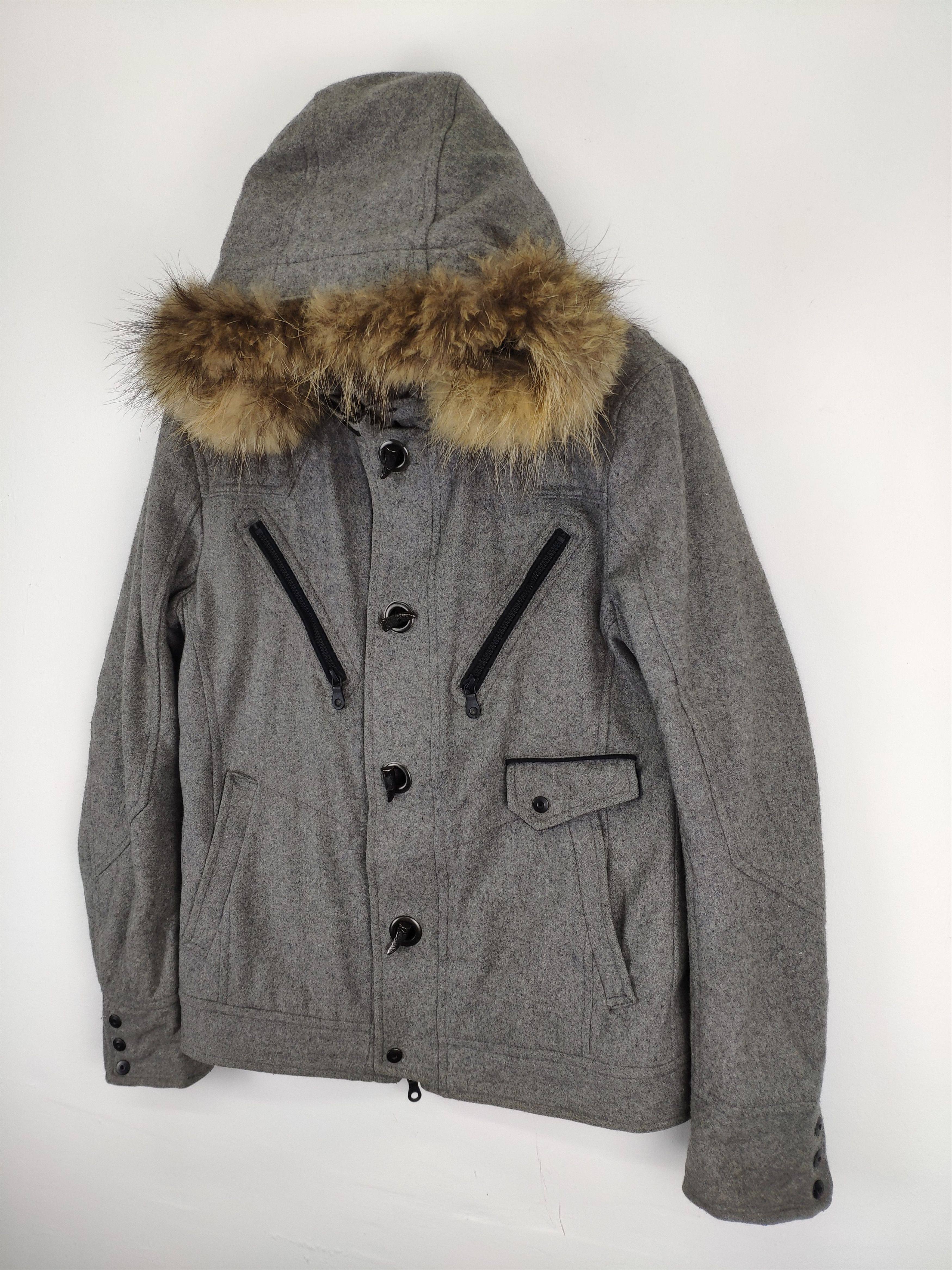 Japanese Brand × Vintage Steal 💥 Vintage Wool Duffle Coat Hooded Jacket Size US S / EU 44-46 / 1 - 2 Thumbnail