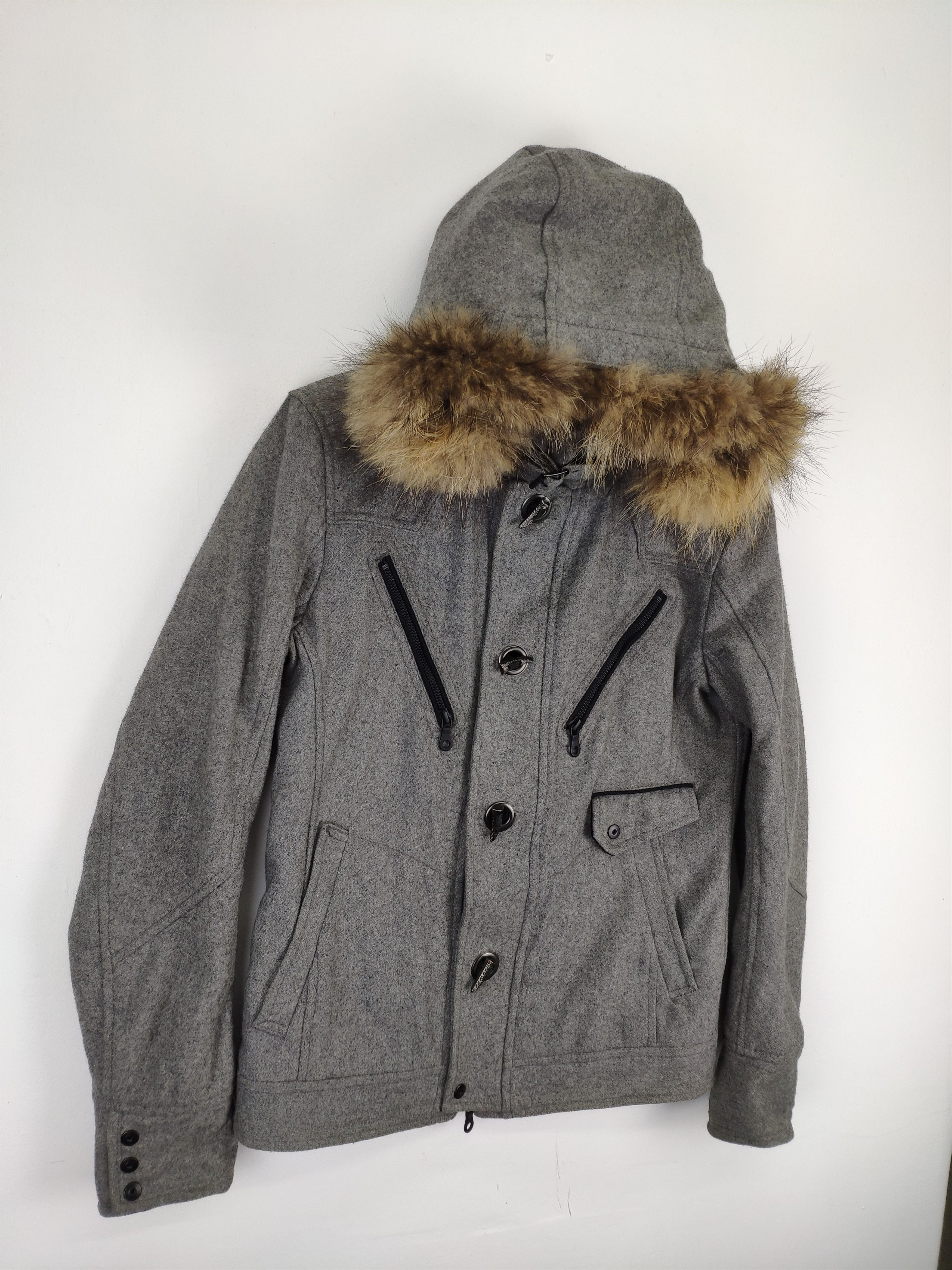 Japanese Brand × Vintage Steal 💥 Vintage Wool Duffle Coat Hooded Jacket Size US S / EU 44-46 / 1 - 3 Thumbnail