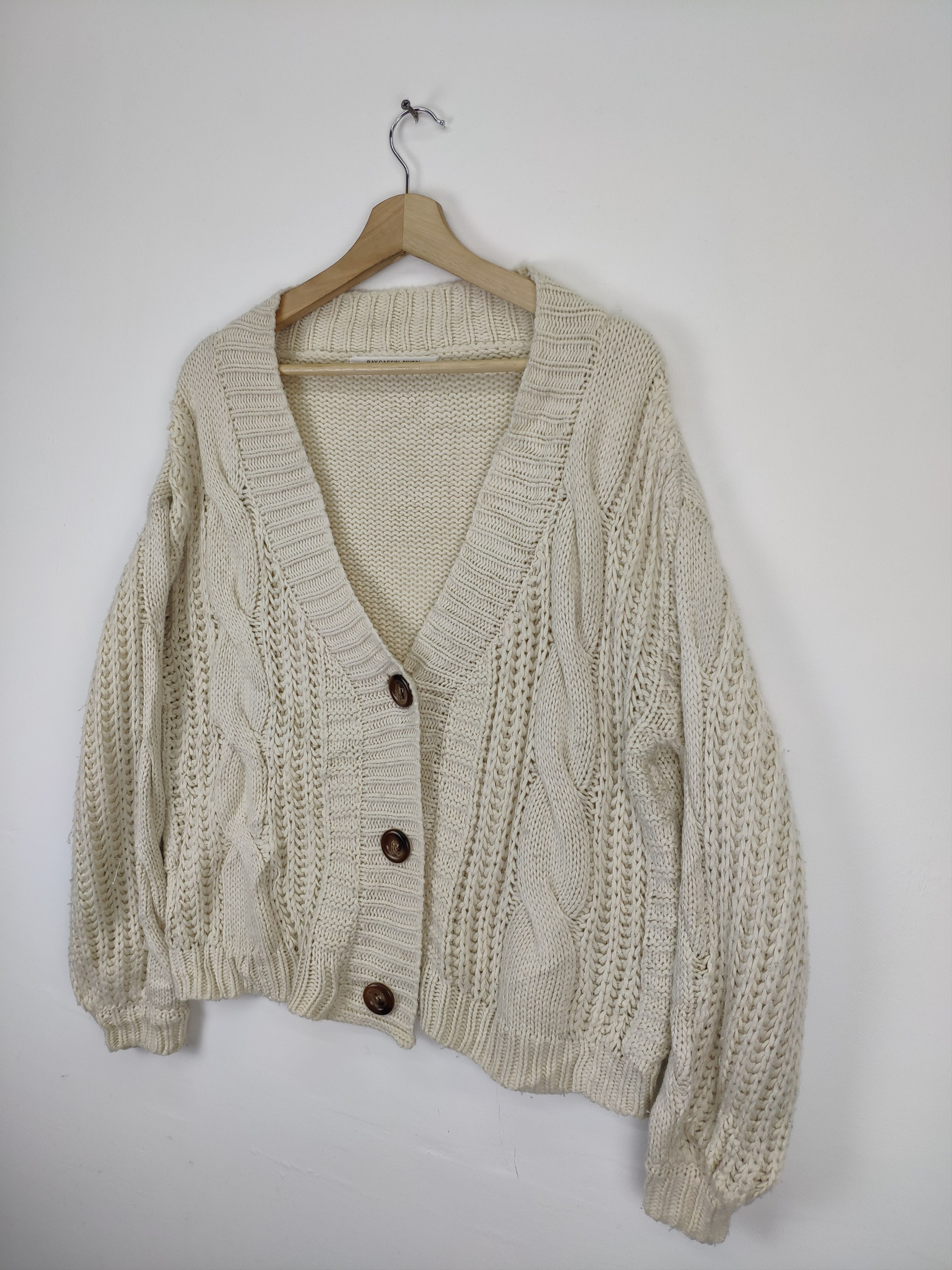 Aran Isles Knitwear × Japanese Brand × Vintage Vintage Cable Knit Cardigan by Ray Cassin Size US L / EU 52-54 / 3 - 2 Thumbnail