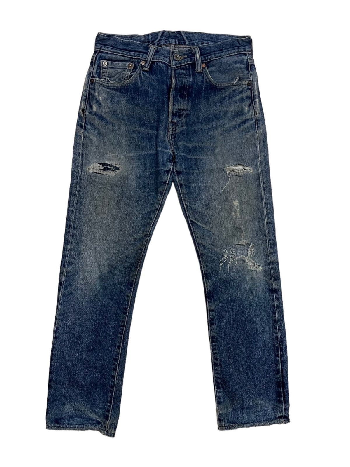 20471120 × Avant Garde × Levi's Designer Levis 501 Distressed Denim ...
