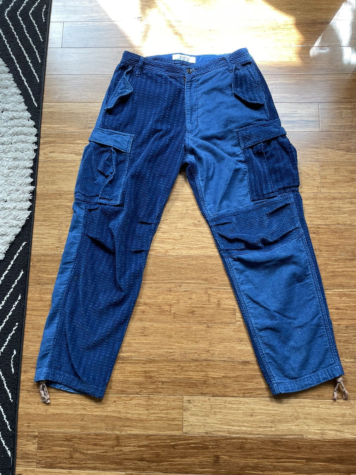 FDMTL Indigo Patchwork Corduroy Cargo Pants Size US 30 / EU 46 - 1 Thumbnail