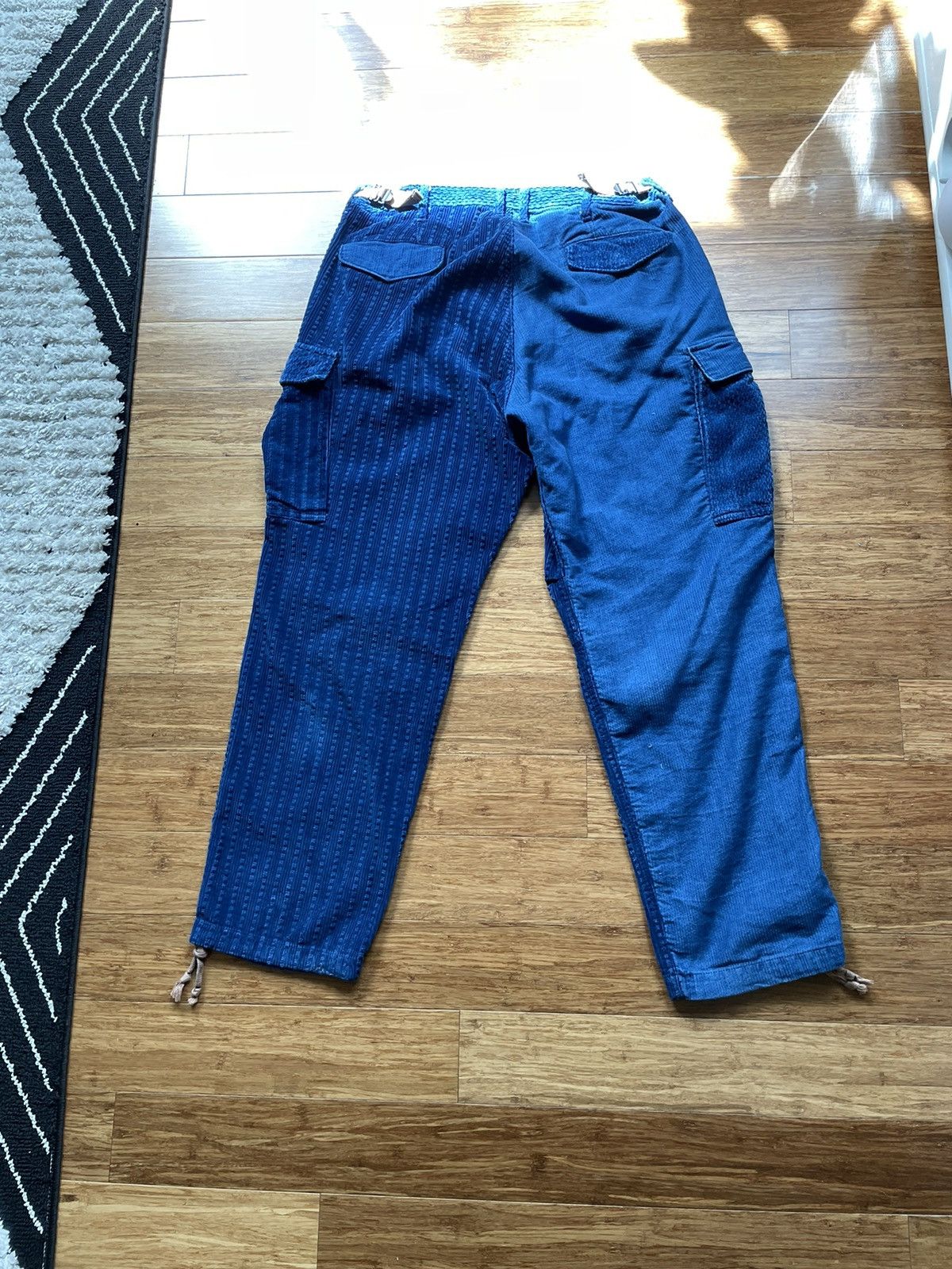 FDMTL Indigo Patchwork Corduroy Cargo Pants Size US 30 / EU 46 - 2 Thumbnail