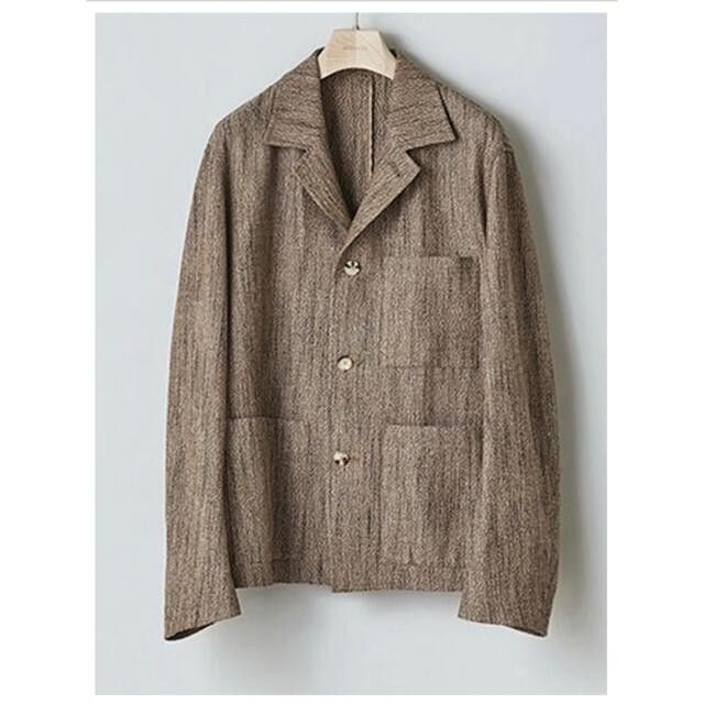 Auralee Wool Silk Mix Tweed Blouson - Brown - Size 5 L/XL RRP $795 