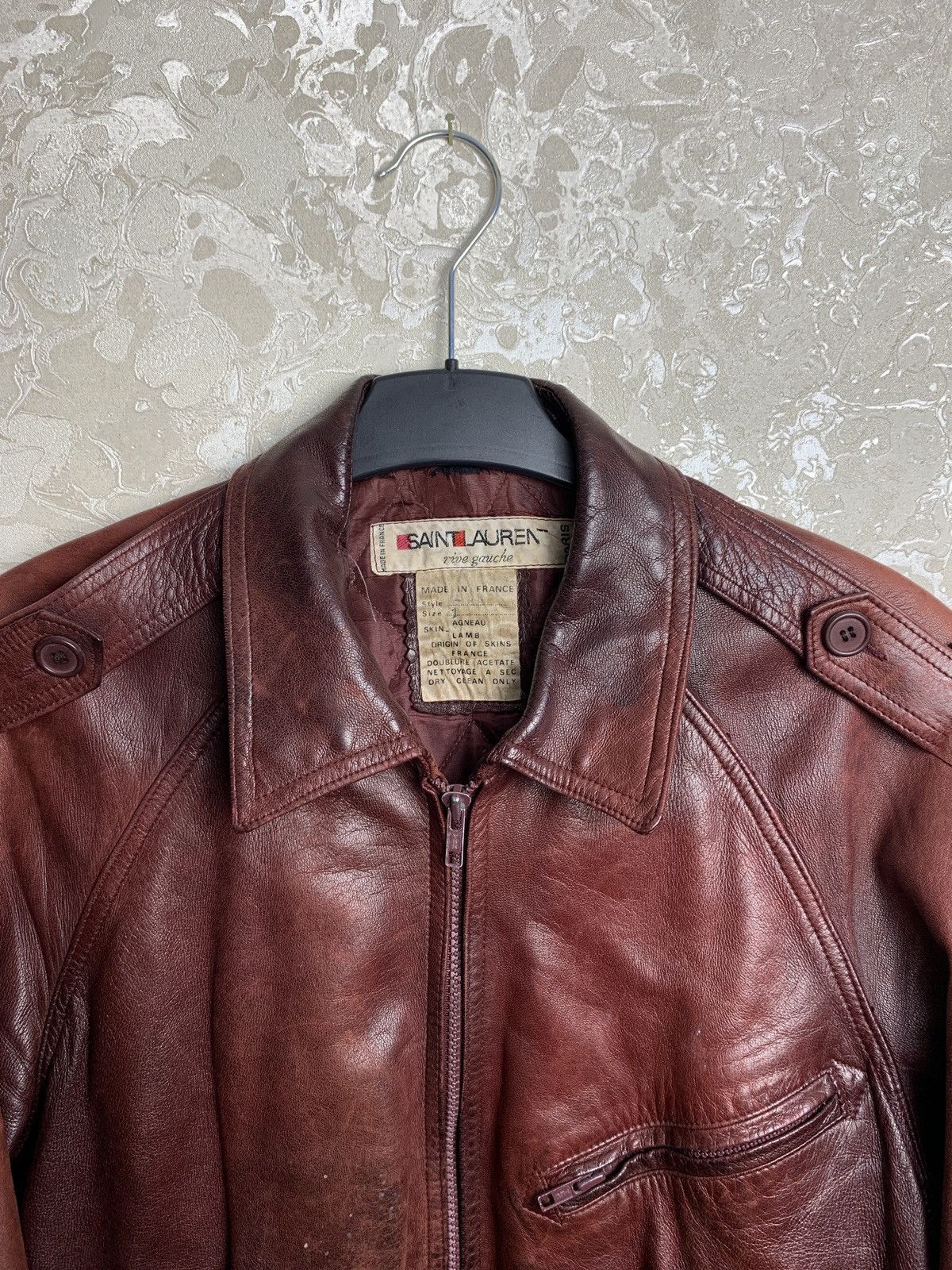 イヴサンローラン リヴゴーシュ/ライダース YVES SAINT LAURENT RIVE GAUCHE レザージャケット ブルゾン