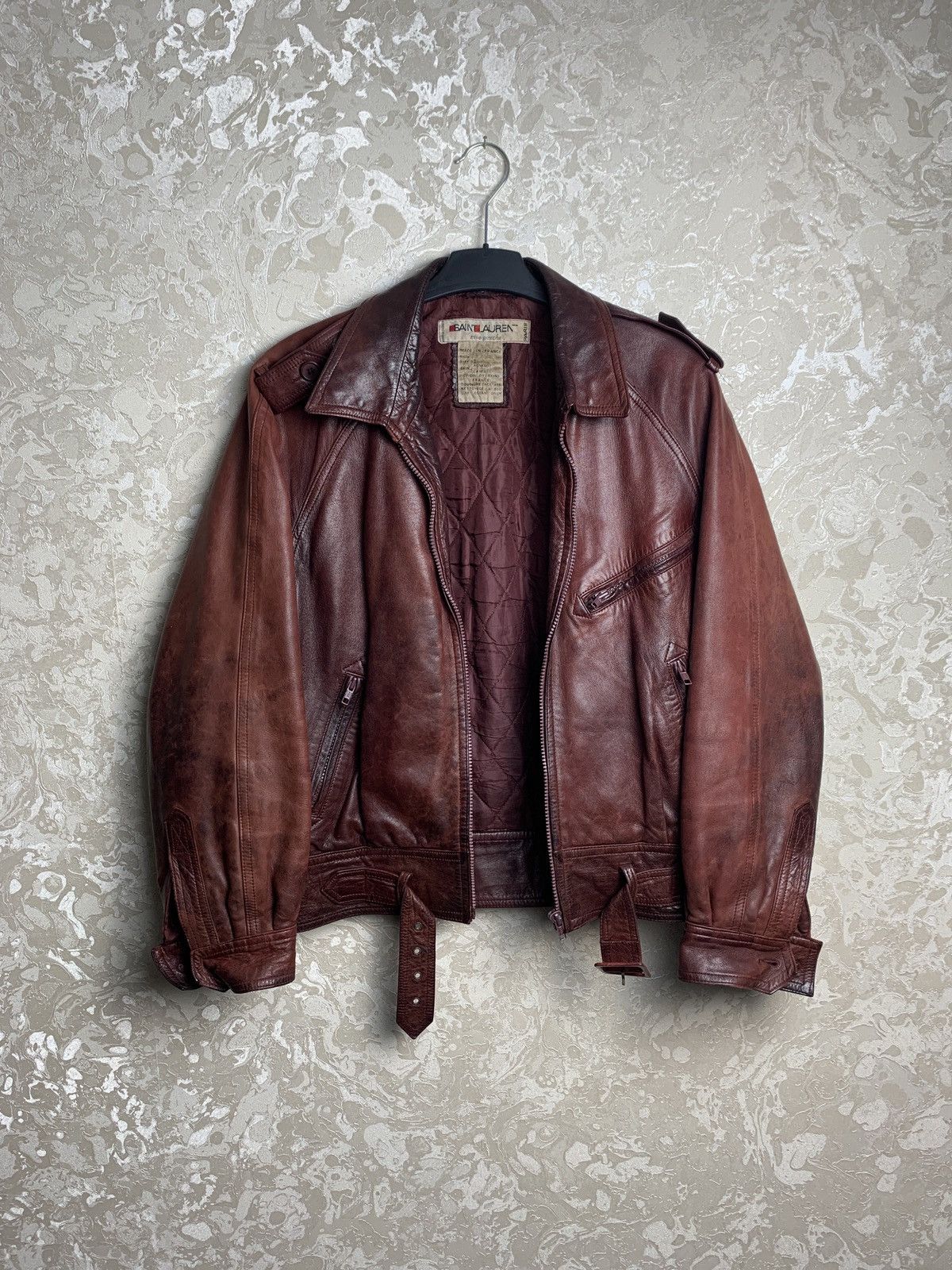 Very Rare RARE Vintage Saint Laurent Rive Gauche 70s Leather