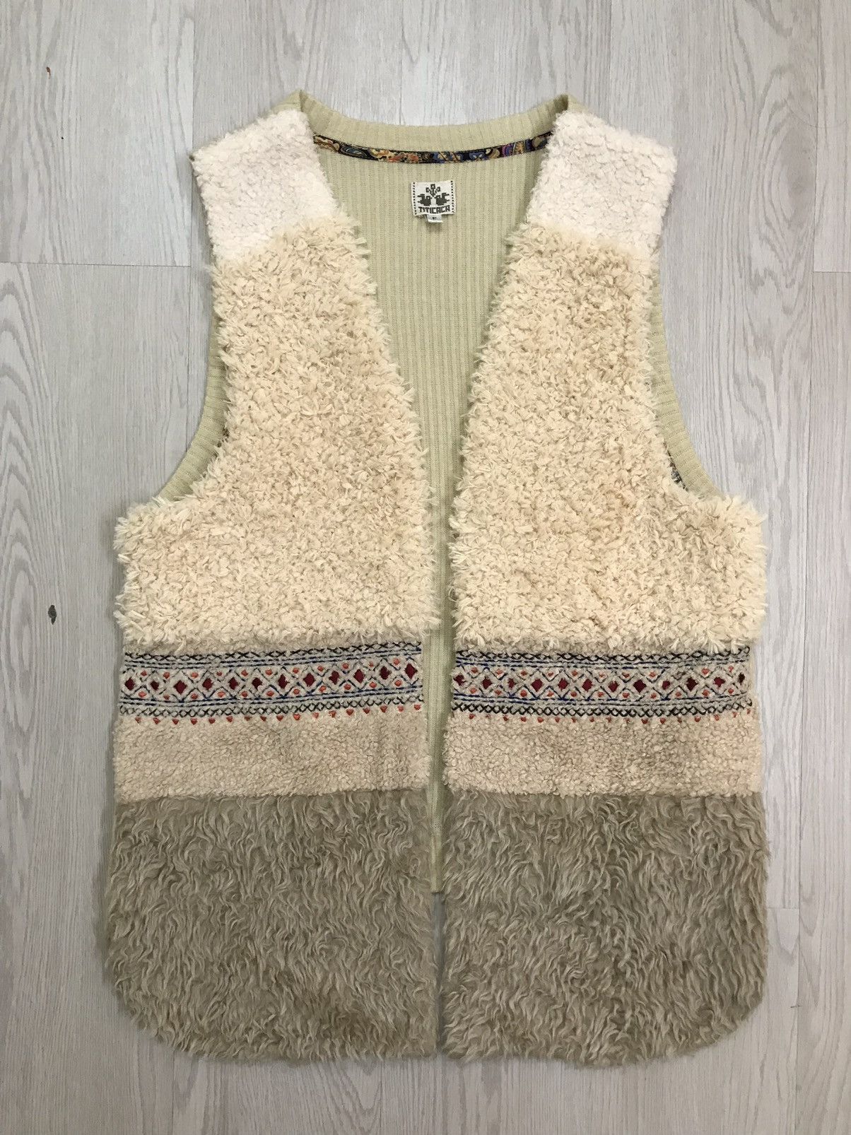 Native × Vintage 💥RARE💥 Vintage Navajo Fleece Vest Titicaca Japan Size US S / EU 44-46 / 1 - 1 Thumbnail