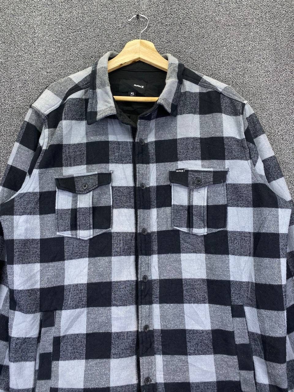 Flannel Vintage Hurley Wool Shadow Plaid Flannel Shirts Button Up Size US XL / EU 56 / 4 - 3 Thumbnail