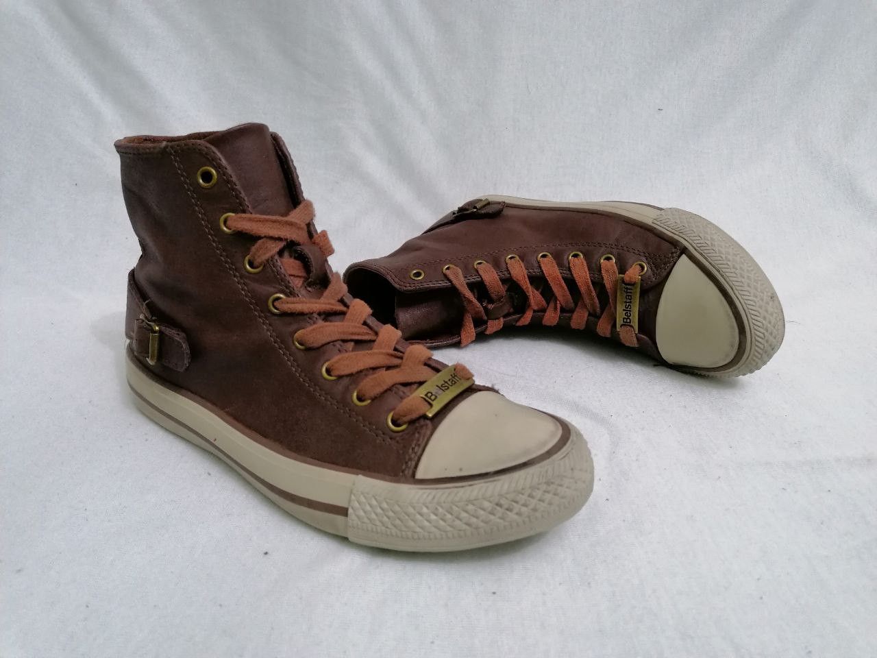 Belstaff Belstaff High Top Brown leather women's Sneakers / Size 38 Size US 6 / EU 39 - 4 Thumbnail