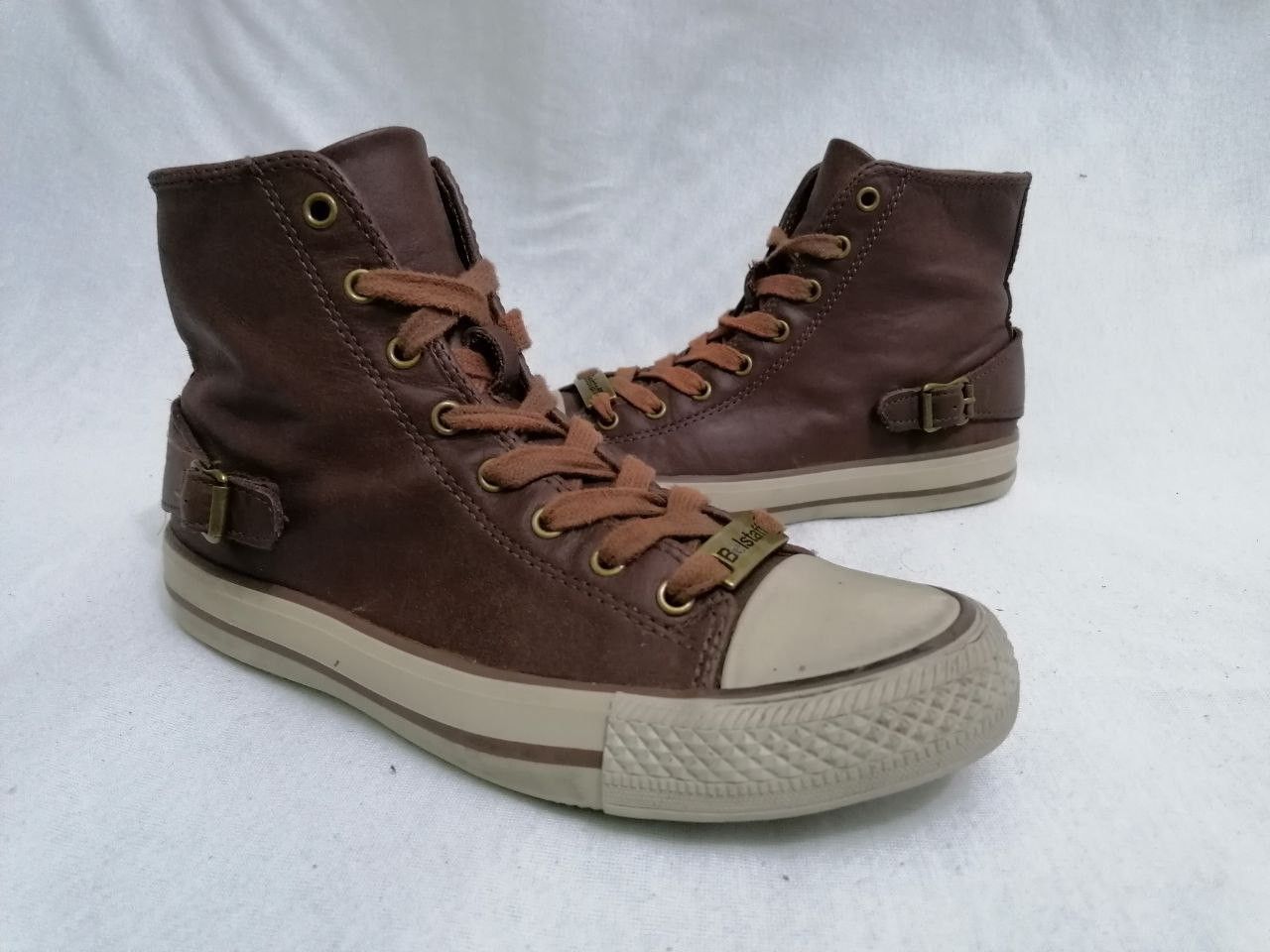 Belstaff Belstaff High Top Brown leather women's Sneakers / Size 38 Size US 6 / EU 39 - 1 Thumbnail
