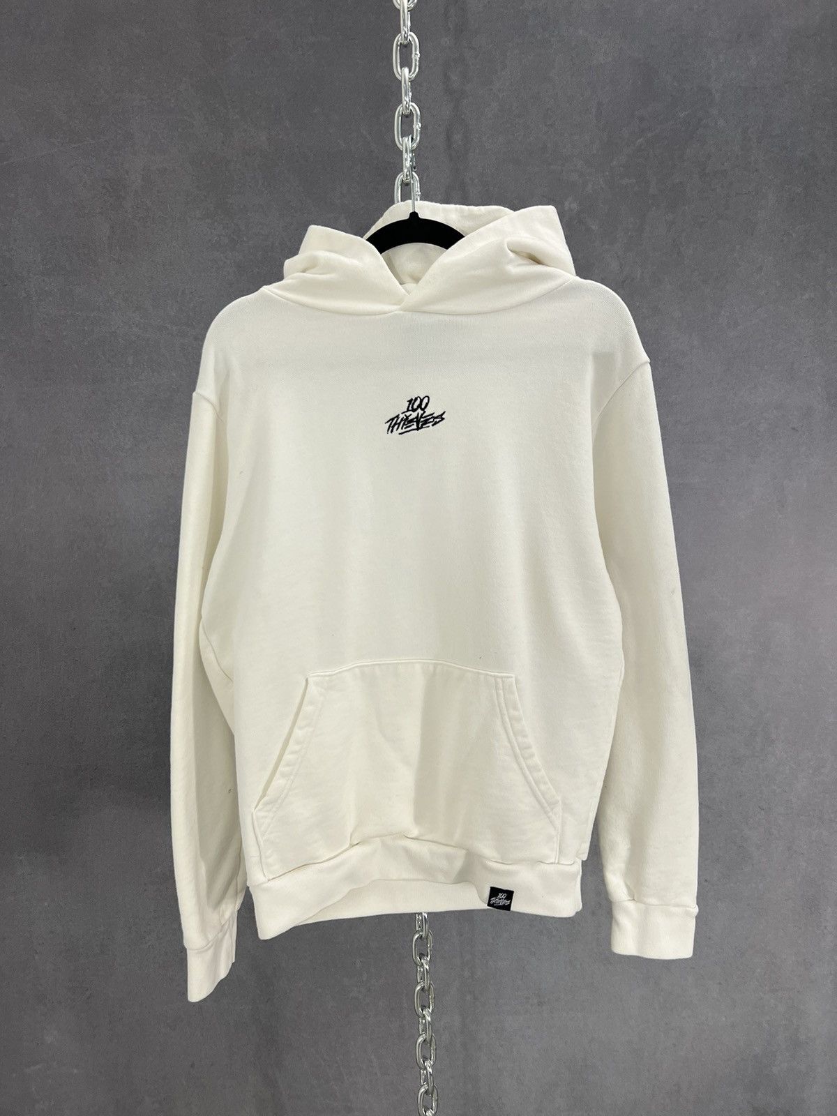 2019 heavyweight 100 thieves center logo embroidered hoodie