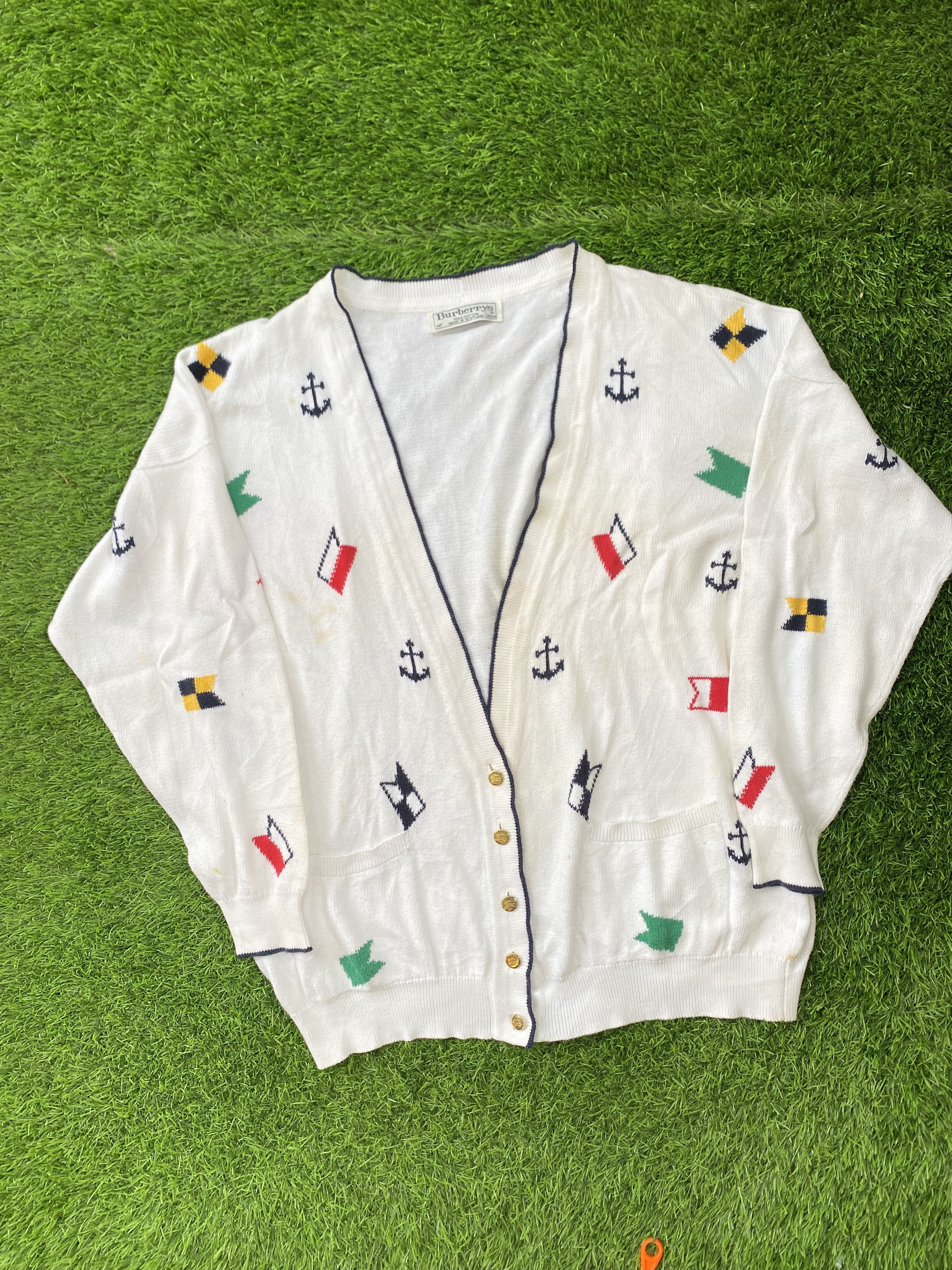 Burberry Vintage Burberry Flag Cardigan Size US L / EU 52-54 / 3 - 1 Thumbnail