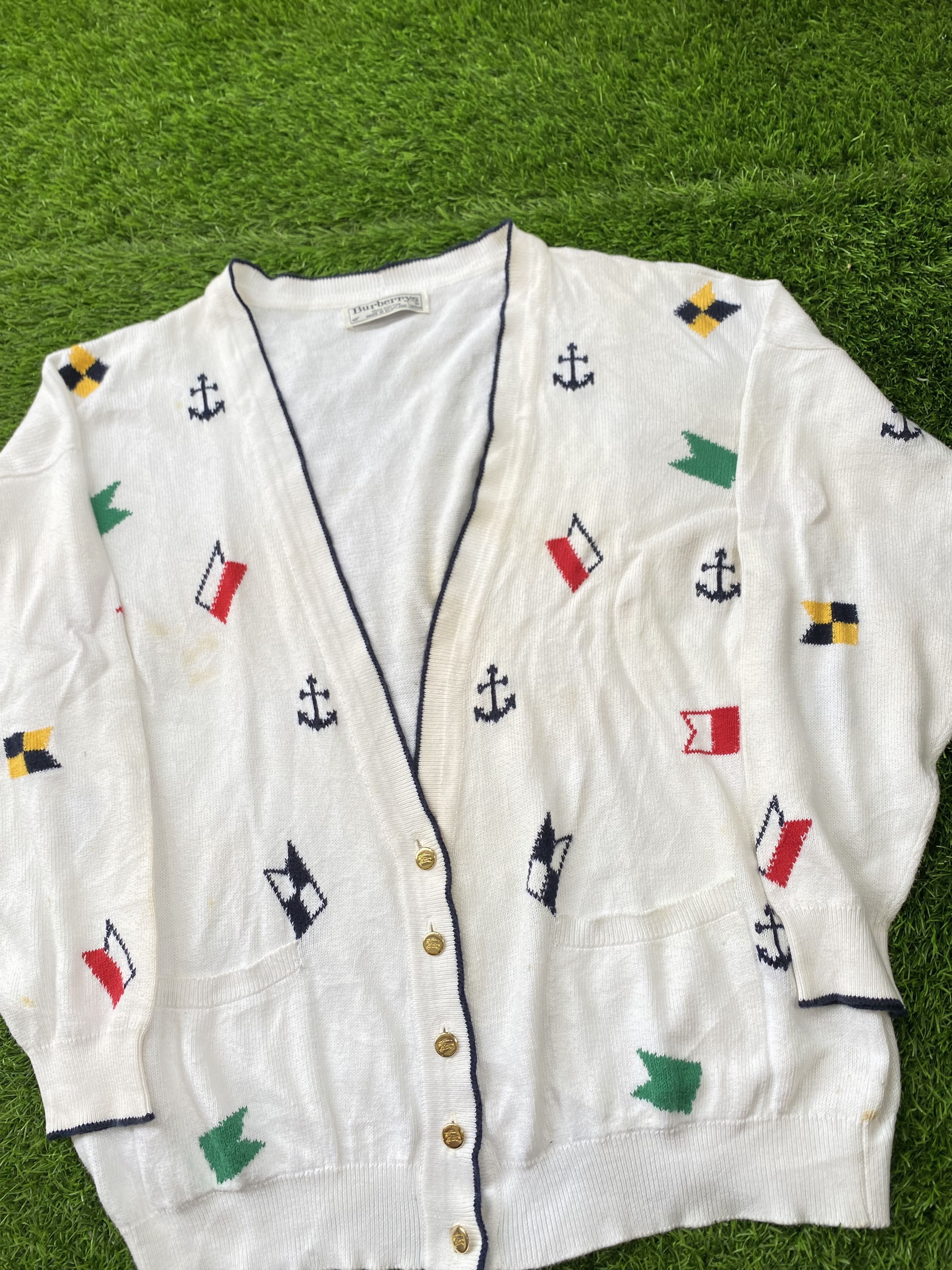Burberry Vintage Burberry Flag Cardigan Size US L / EU 52-54 / 3 - 4 Thumbnail