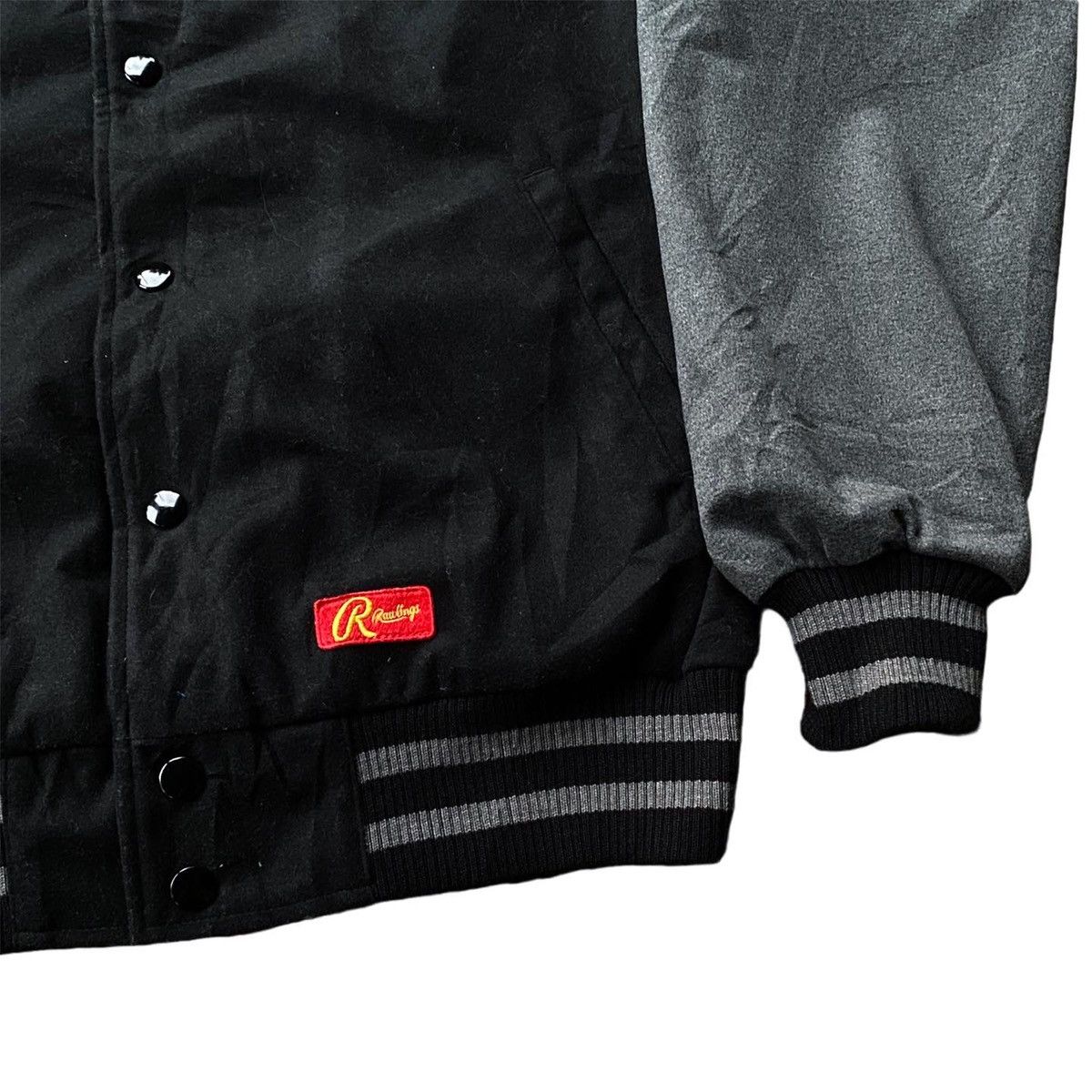 Asics × Vintage Vintage Rawlings Baseball Team By Asics Wool Varsity Jacket Size US L / EU 52-54 / 3 - 3 Thumbnail
