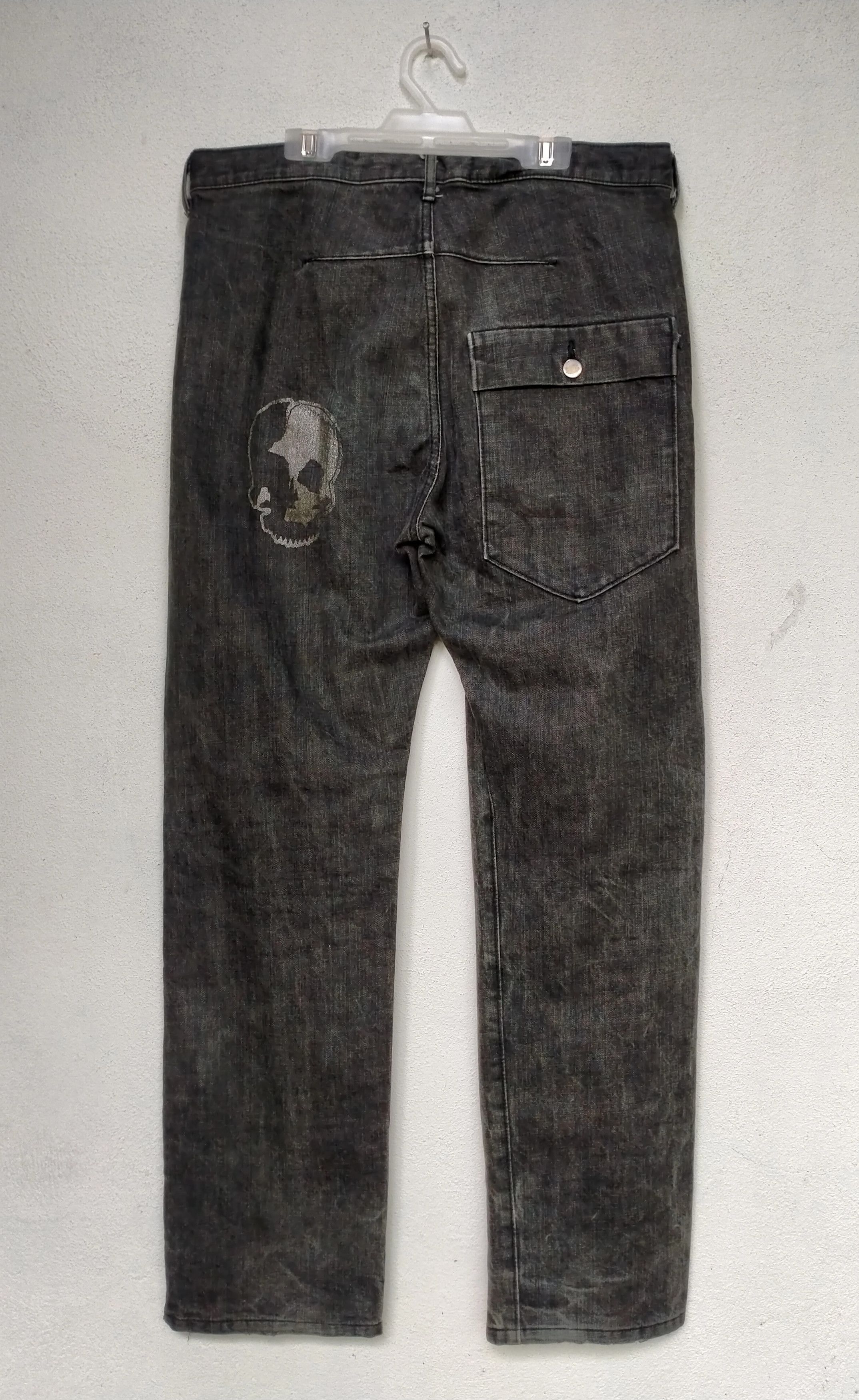 Japanese Brand × Pledge Distressed Pledge Skull printed denim pants Size US 34 / EU 50 - 1 Thumbnail