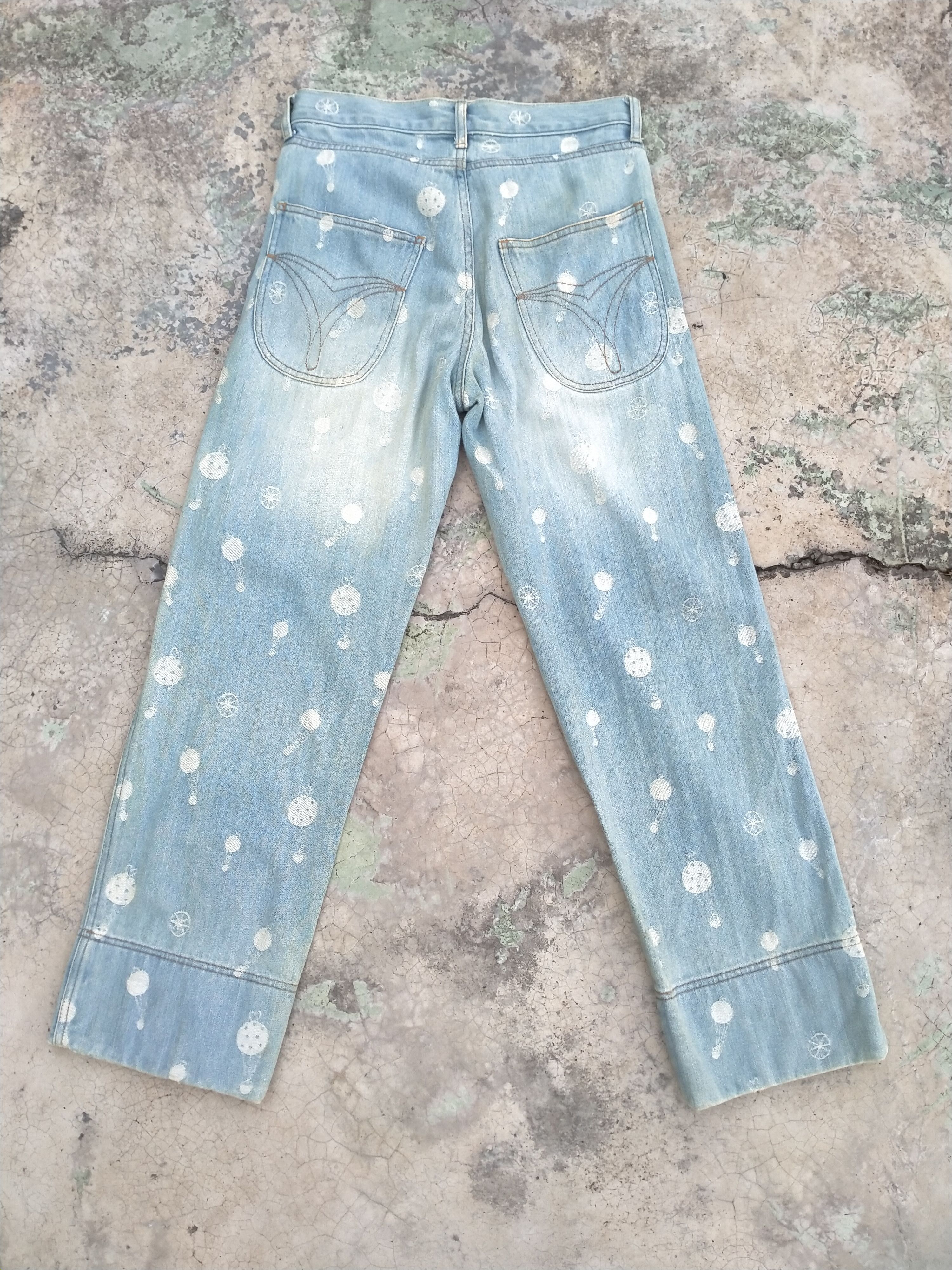 Issey Miyake × Japanese Brand × Tsumori Chisato Distressed Tsumori Chisato Full Embroidery Denim Size 28" / US 6 / IT 42 - 2 Thumbnail