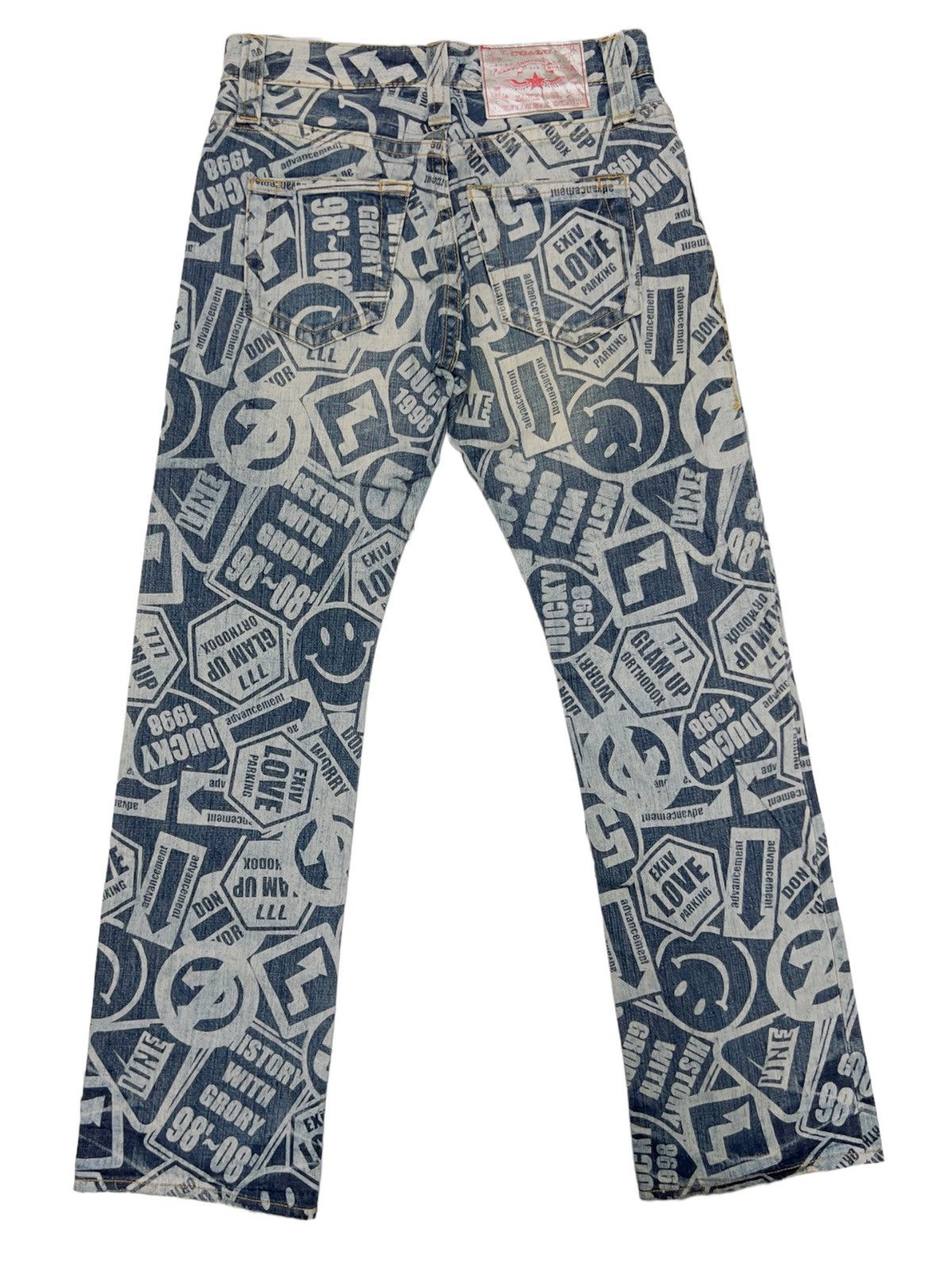 Hysteric Glamour × Japanese Brand × Vintage 🔥Last Drop🔥Vintage Co & Lu Denim Printed Smiley Jeans Size US 30 / EU 46 - 8 Thumbnail