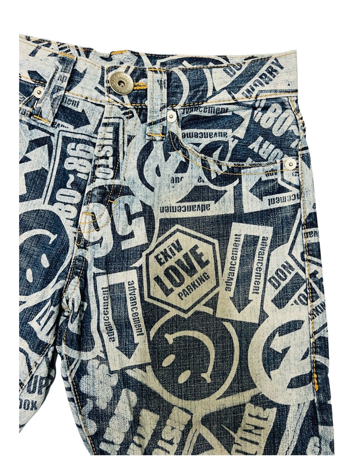 Hysteric Glamour × Japanese Brand × Vintage 🔥Last Drop🔥Vintage Co & Lu Denim Printed Smiley Jeans Size US 30 / EU 46 - 4 Thumbnail