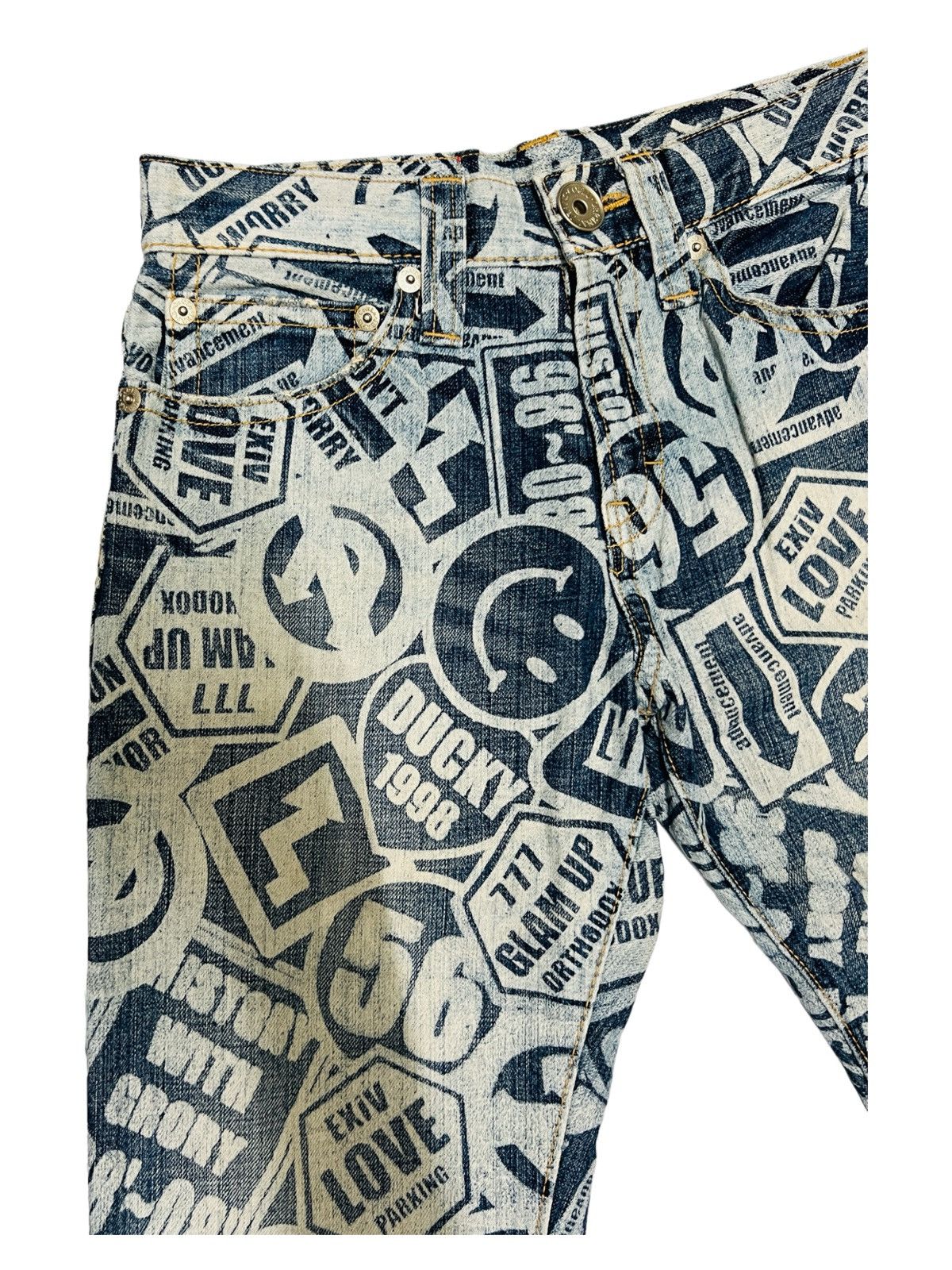 Hysteric Glamour × Japanese Brand × Vintage 🔥Last Drop🔥Vintage Co & Lu Denim Printed Smiley Jeans Size US 30 / EU 46 - 5 Thumbnail
