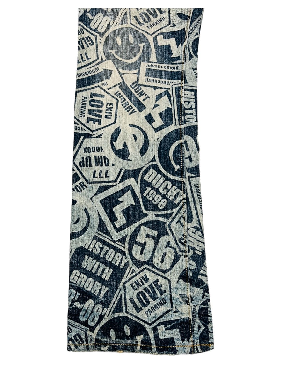 Hysteric Glamour × Japanese Brand × Vintage 🔥Last Drop🔥Vintage Co & Lu Denim Printed Smiley Jeans Size US 30 / EU 46 - 3 Thumbnail