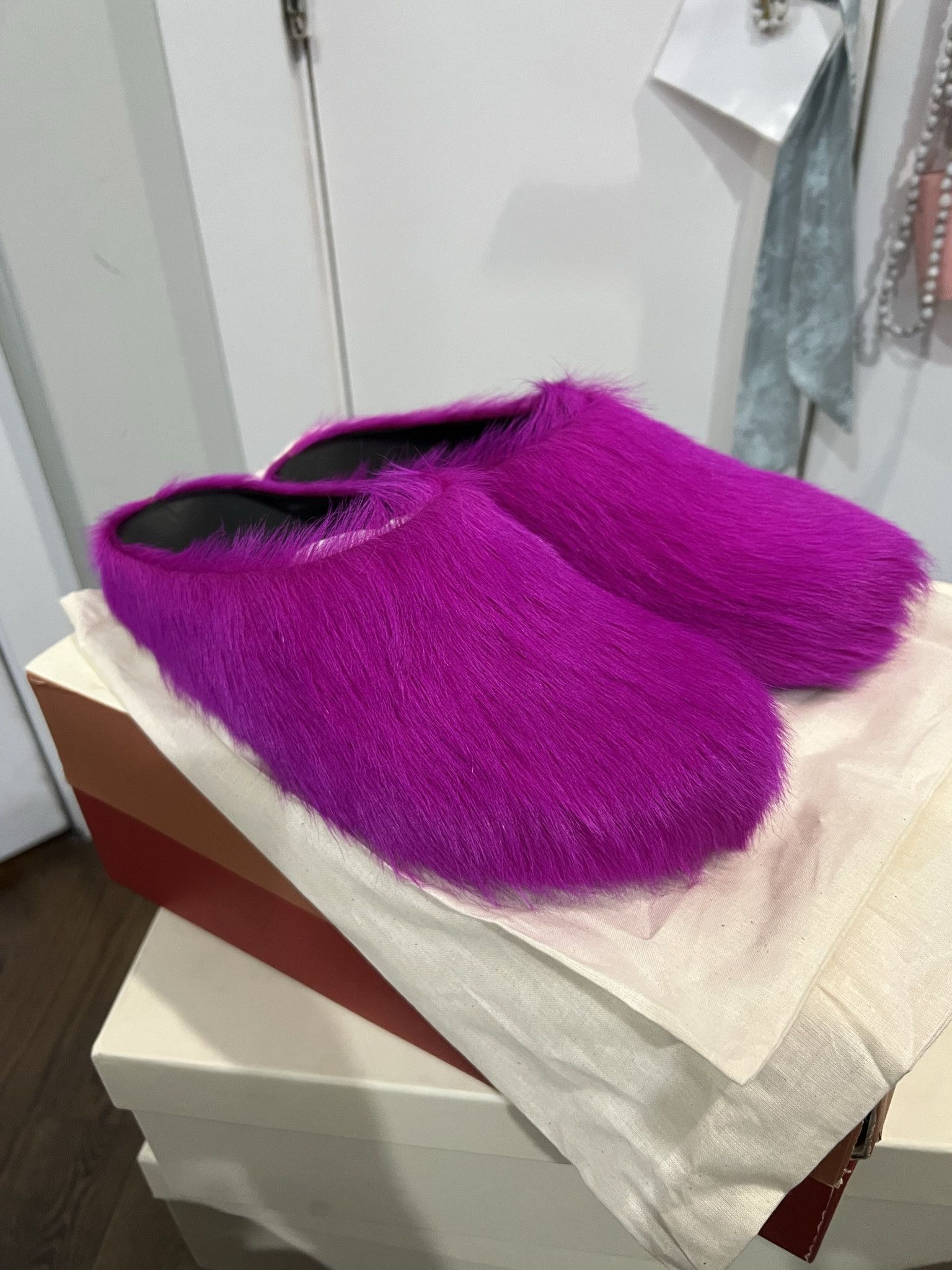 Marni Purple Fussbett Sabot Loafers