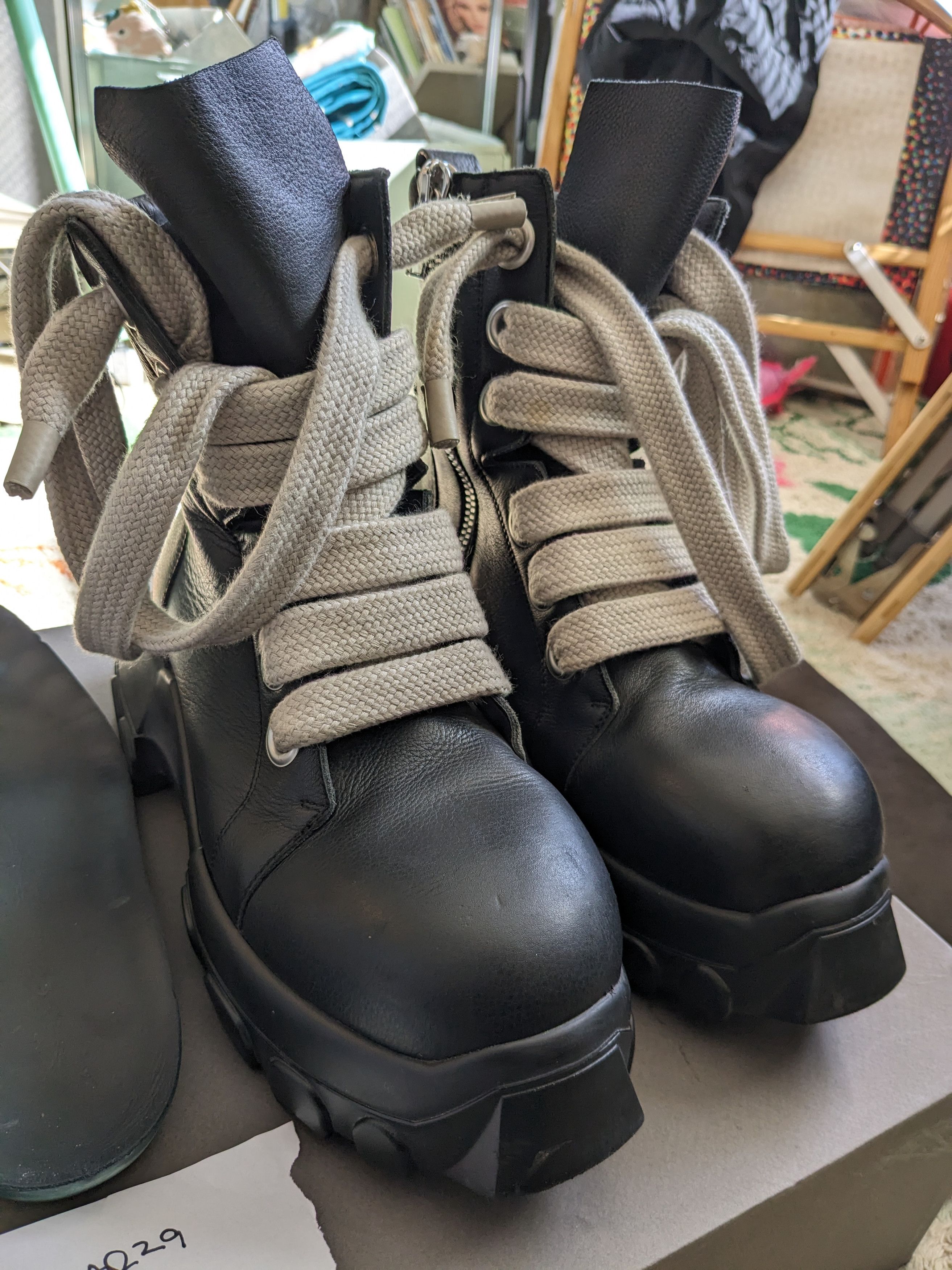 Rick Owens Black Jumbo Lace Bozo Tractor Boots | Grailed