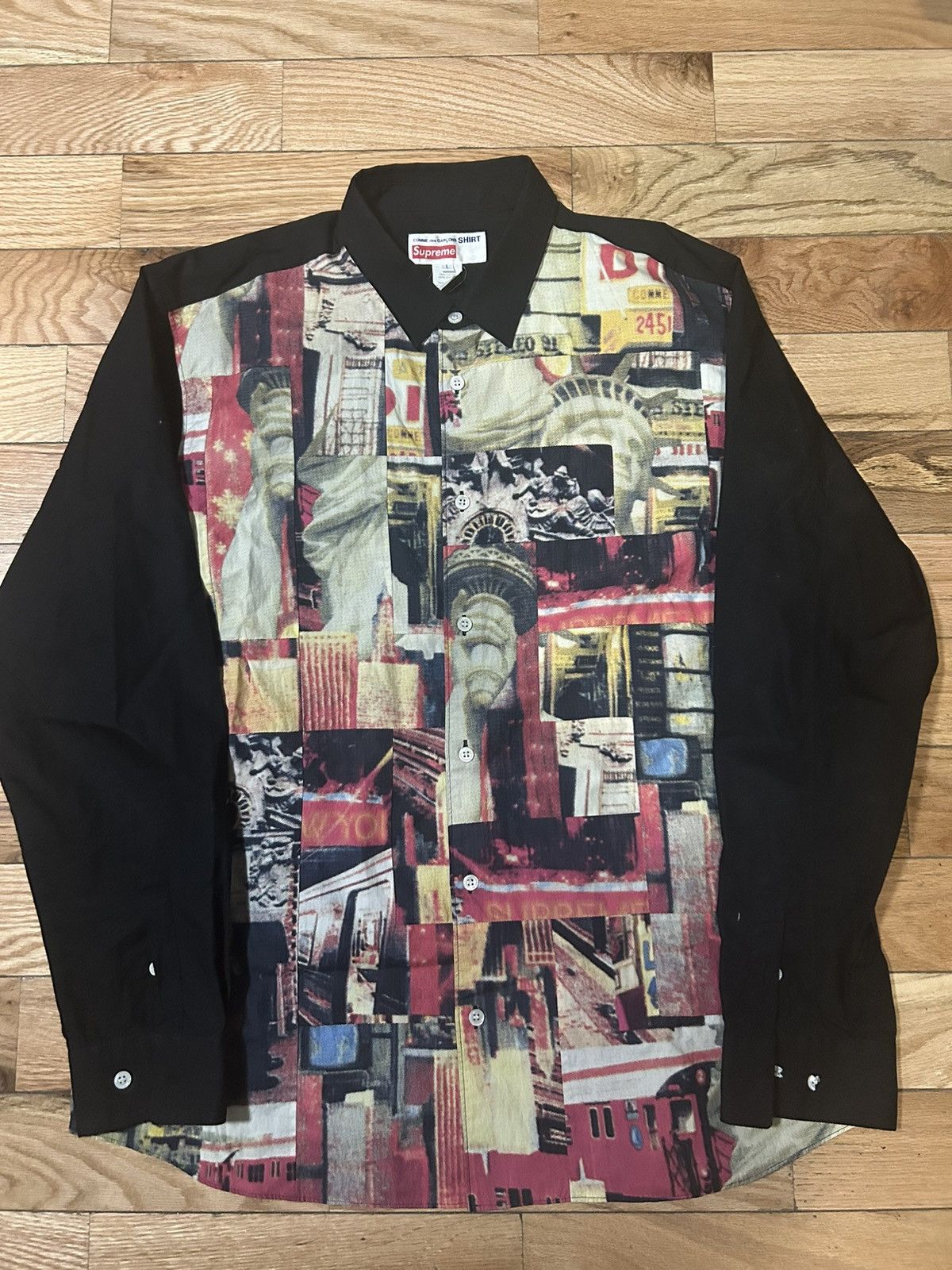 Supreme Supreme Comme des Garçons SHIRT Patchwork Button Up Sz M 