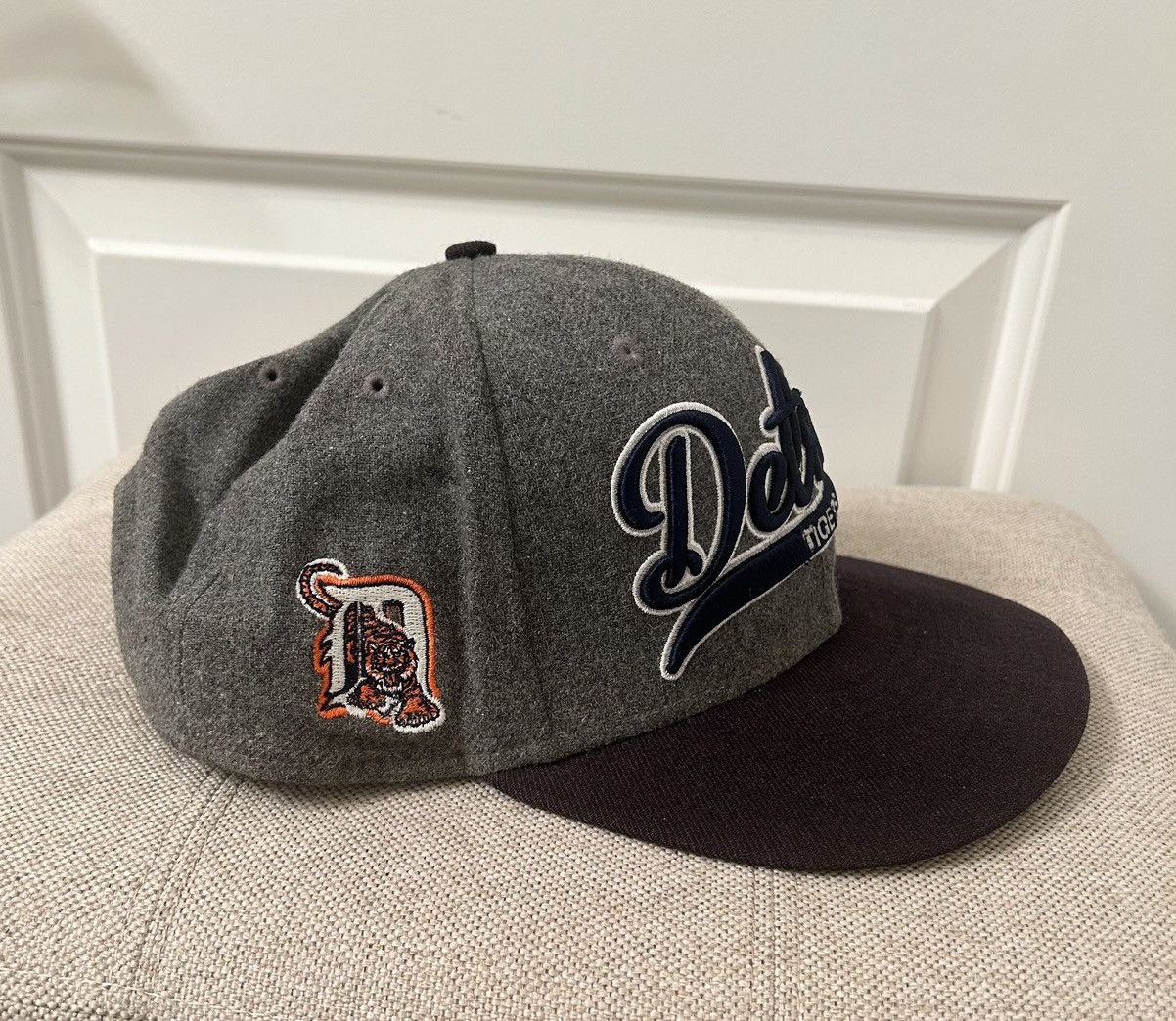 MLB × New Era New Era MLB Detroit Tigers Grey Snap Back Hat Cap 100% Wool Size ONE SIZE - 4 Thumbnail