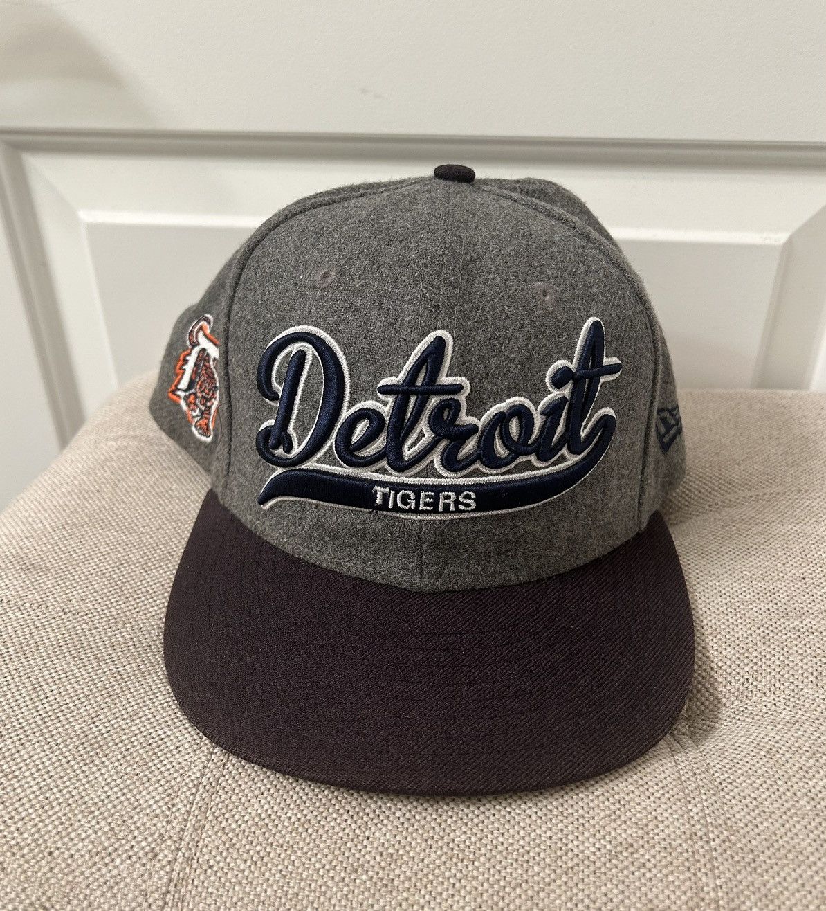 MLB × New Era New Era MLB Detroit Tigers Grey Snap Back Hat Cap 100% Wool Size ONE SIZE - 1 Thumbnail