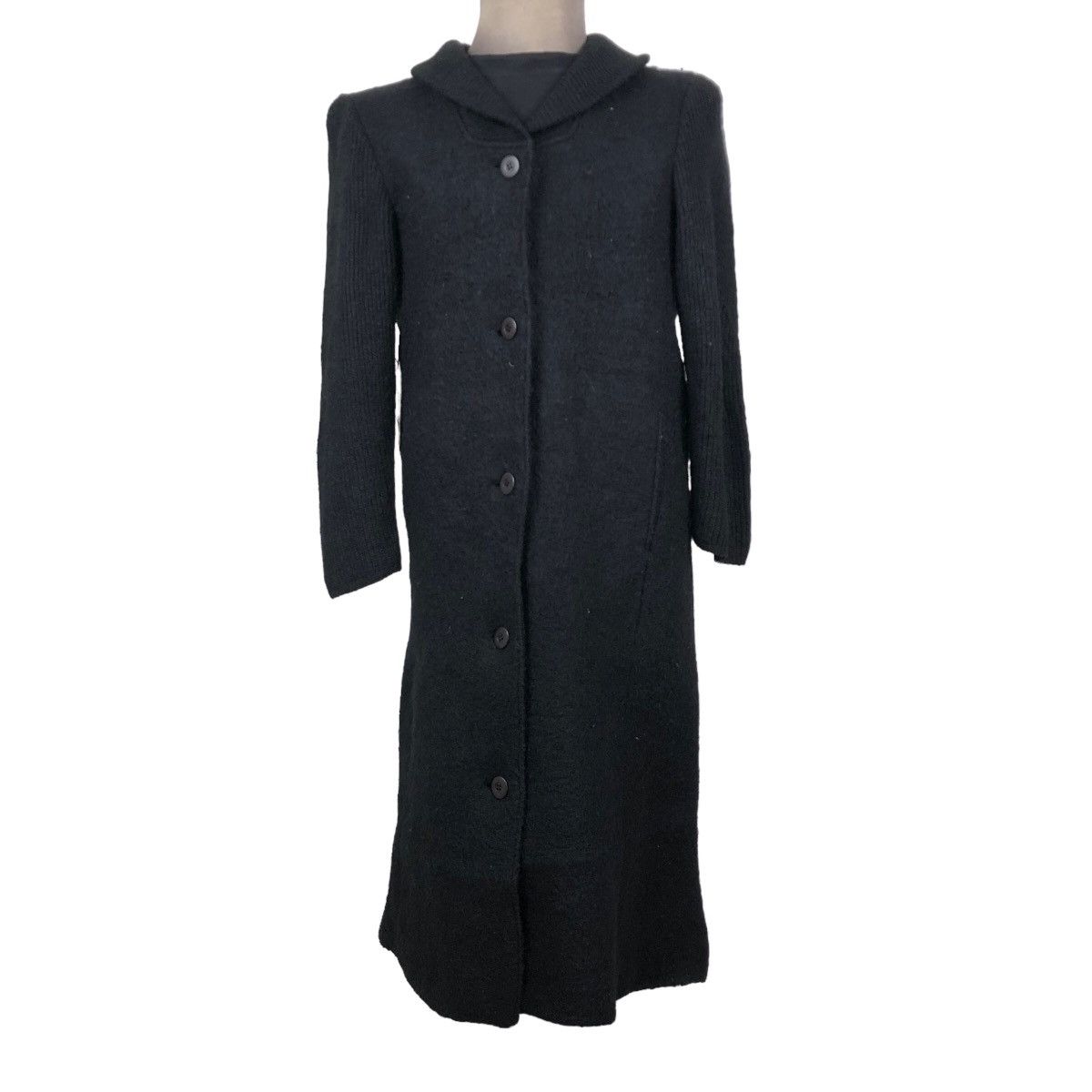 Issey Miyake Vintage 80s Issey Miyake Long Coat Wool Shaw Collar Size S / US 4 / IT 40 - 4 Thumbnail