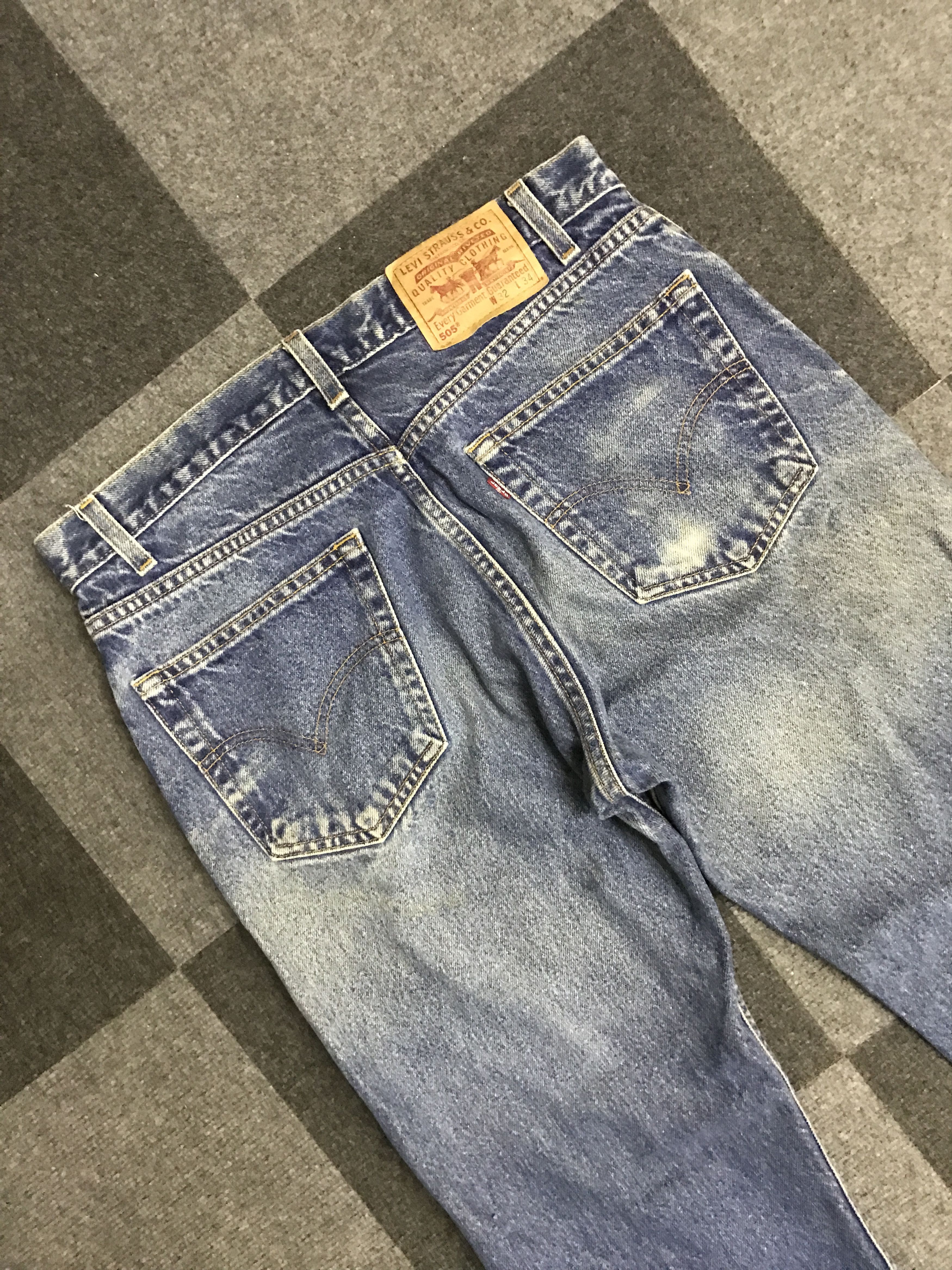Levi's VL147-Vintage Levis 505 Blue Wash Jeans Size US 32 / EU 48 - 12 Thumbnail