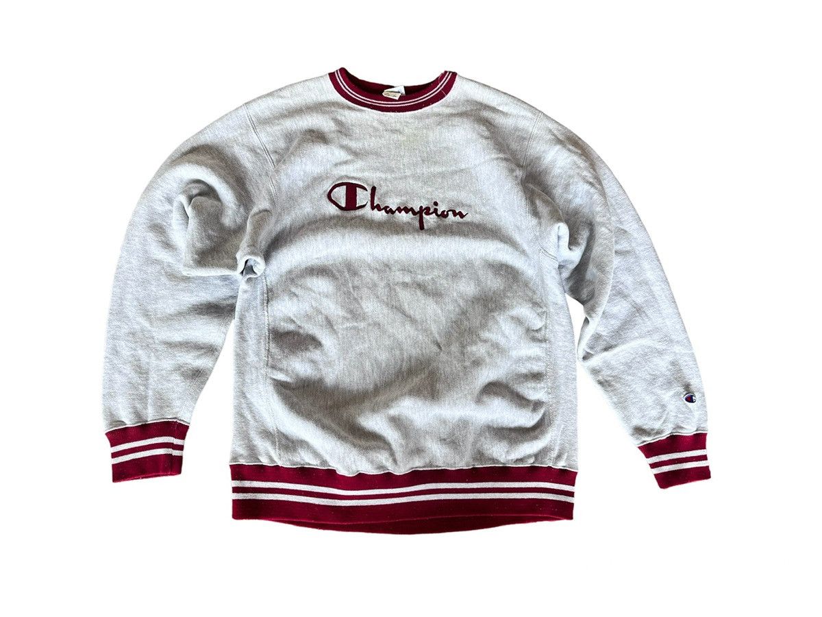 Vintage 80s Champion Reverse Weave Jumper Gray